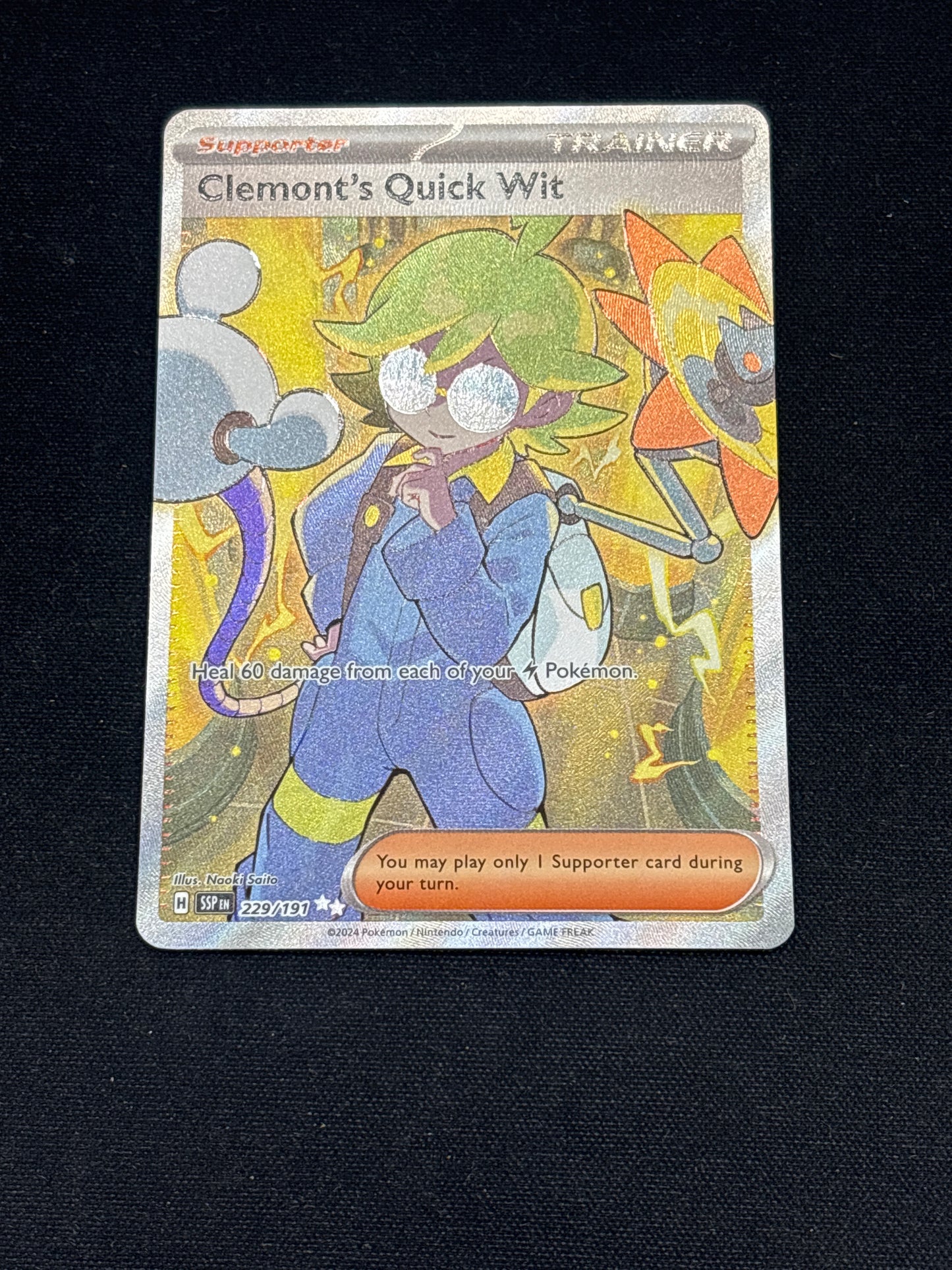 Auction Lot 169: Pokemon Cards Clemont's Quick Wit Full Art Condition Vary