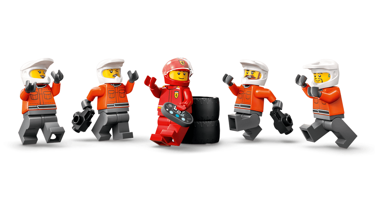 60443 F1 Pit Stop & Pit Crew with Ferrari Car