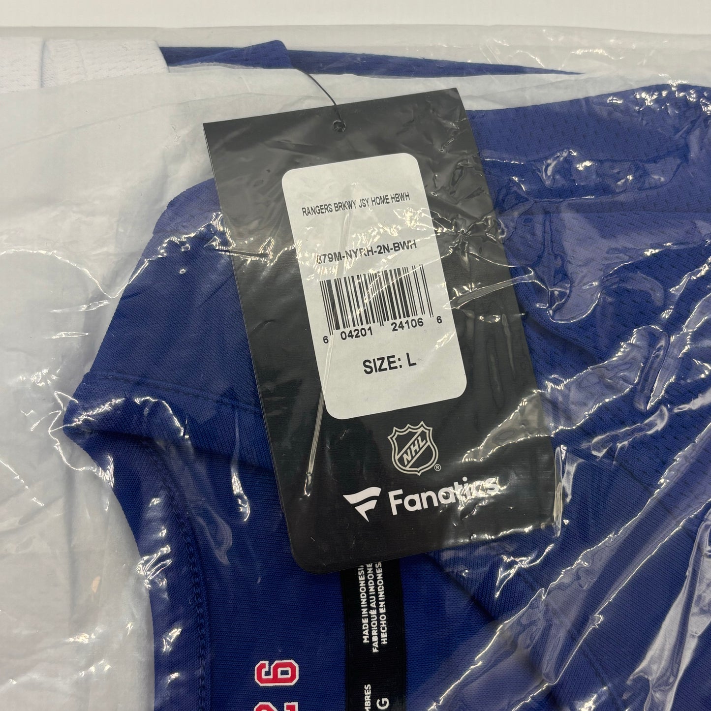 Auction Lot 6: New York Rangers Blank NHL Official Jersey size L Fanatics
