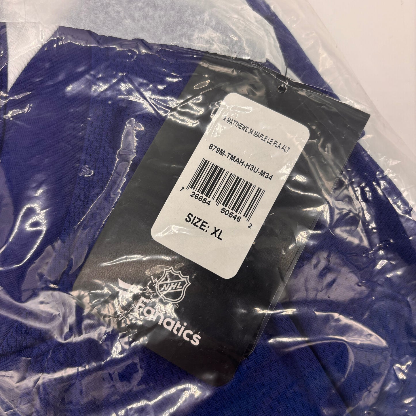 Auction Lot 1: Auston Matthews NHL Official Jersey Fanatics size XL Toronto Maple Leafs