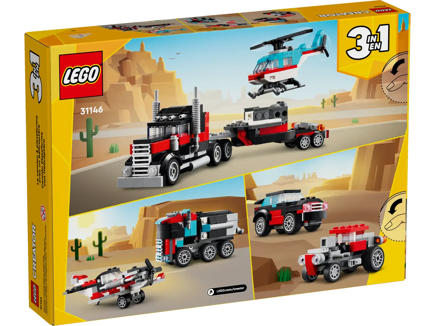 Flatbed Truck With Helicopter Lego 31146