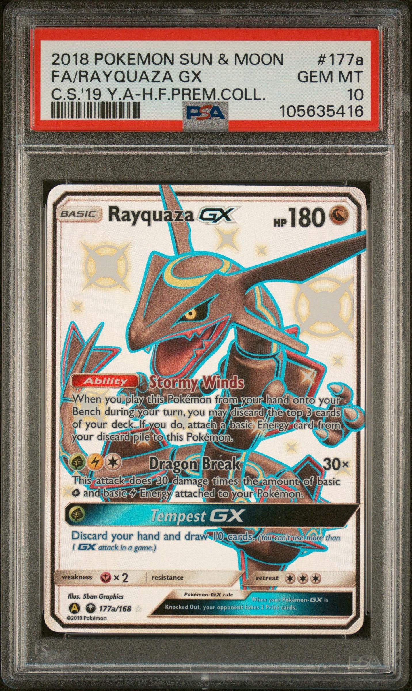 Rayquaza 177a Hidden Fates Collection Box Promo PSA 10