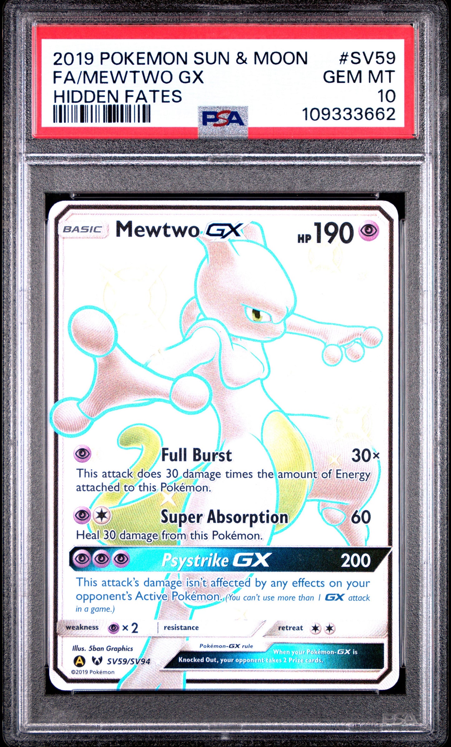 Mewtwo Gx Sv59 Psa 10