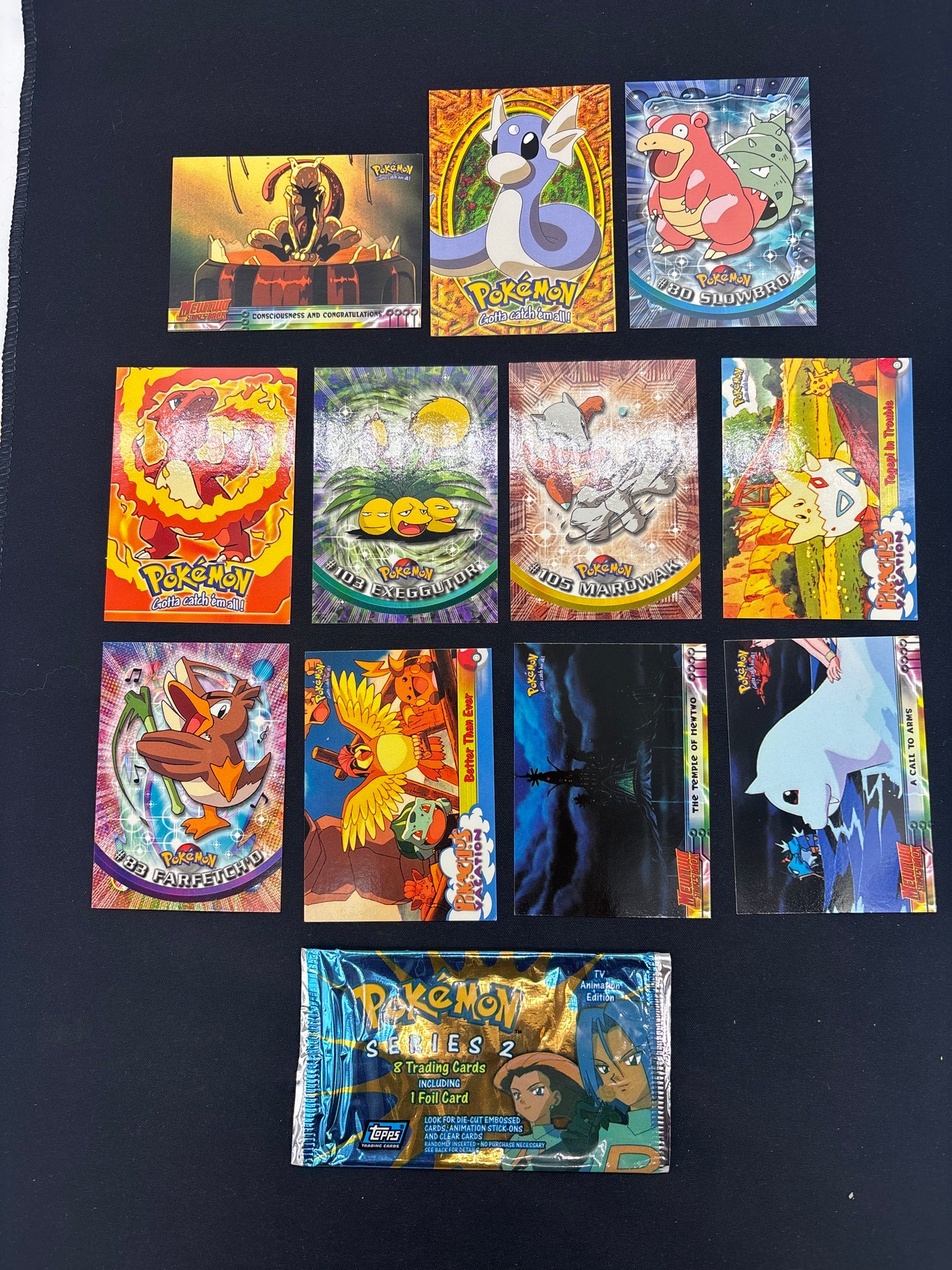 Auction Lot 223: Pokemon Cards Lot of 11 Topps 1999 Series 2 Conditions Vary