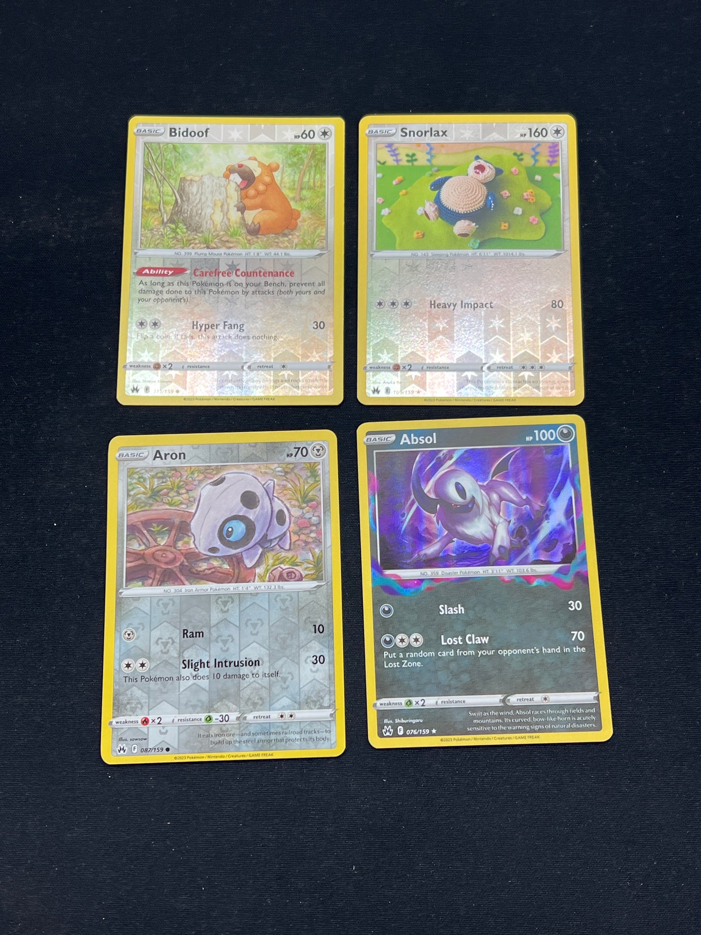 Auction Lot 157: Pokemon Cards Lot of 4 Assorted Crown Zenith Reverse Holos Conditions Vary