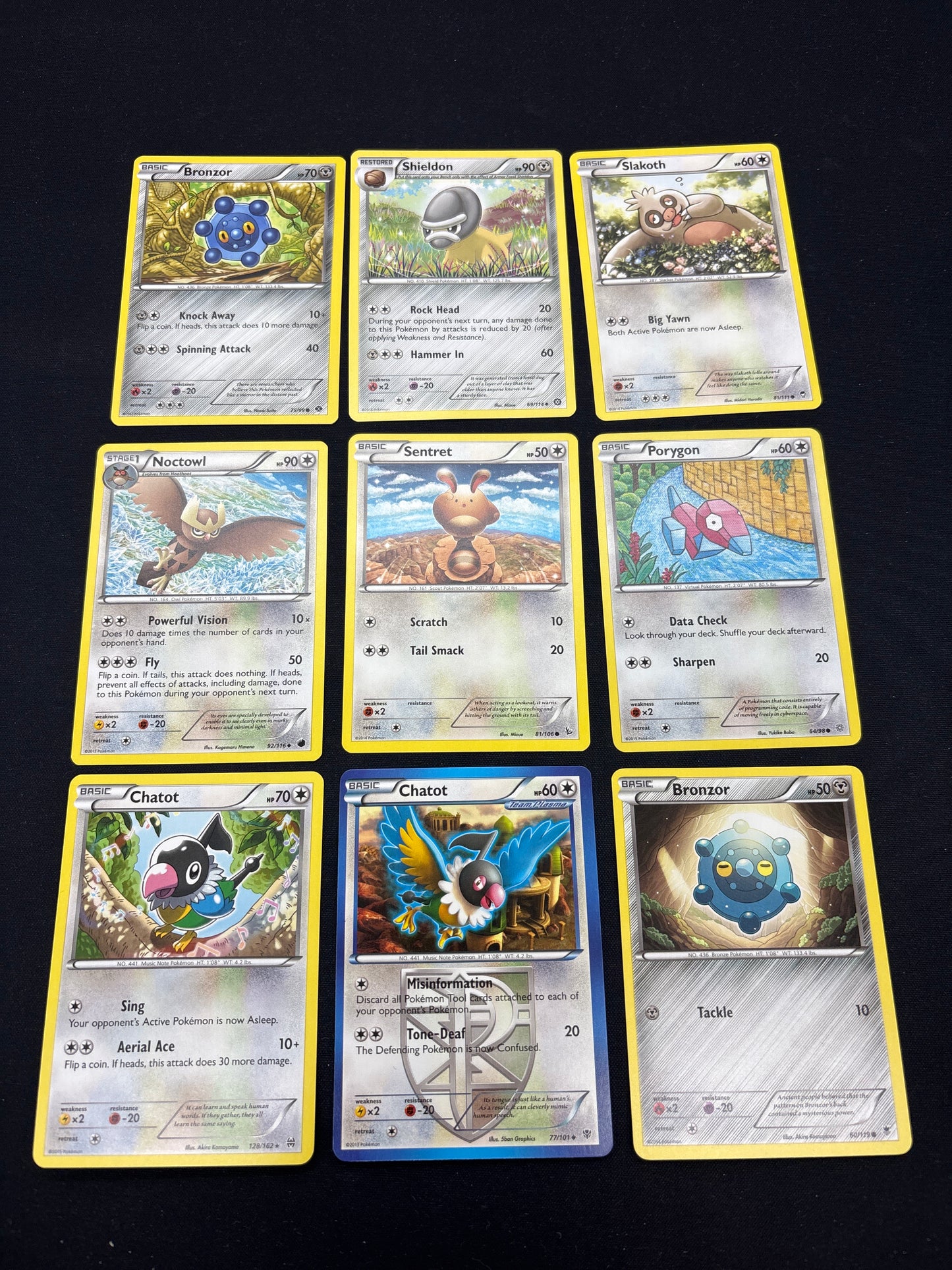 Auction Lot 44: Pokemon Cards Lot of 9 Normal and Steel Types Commons Uncommons Conditions Vary