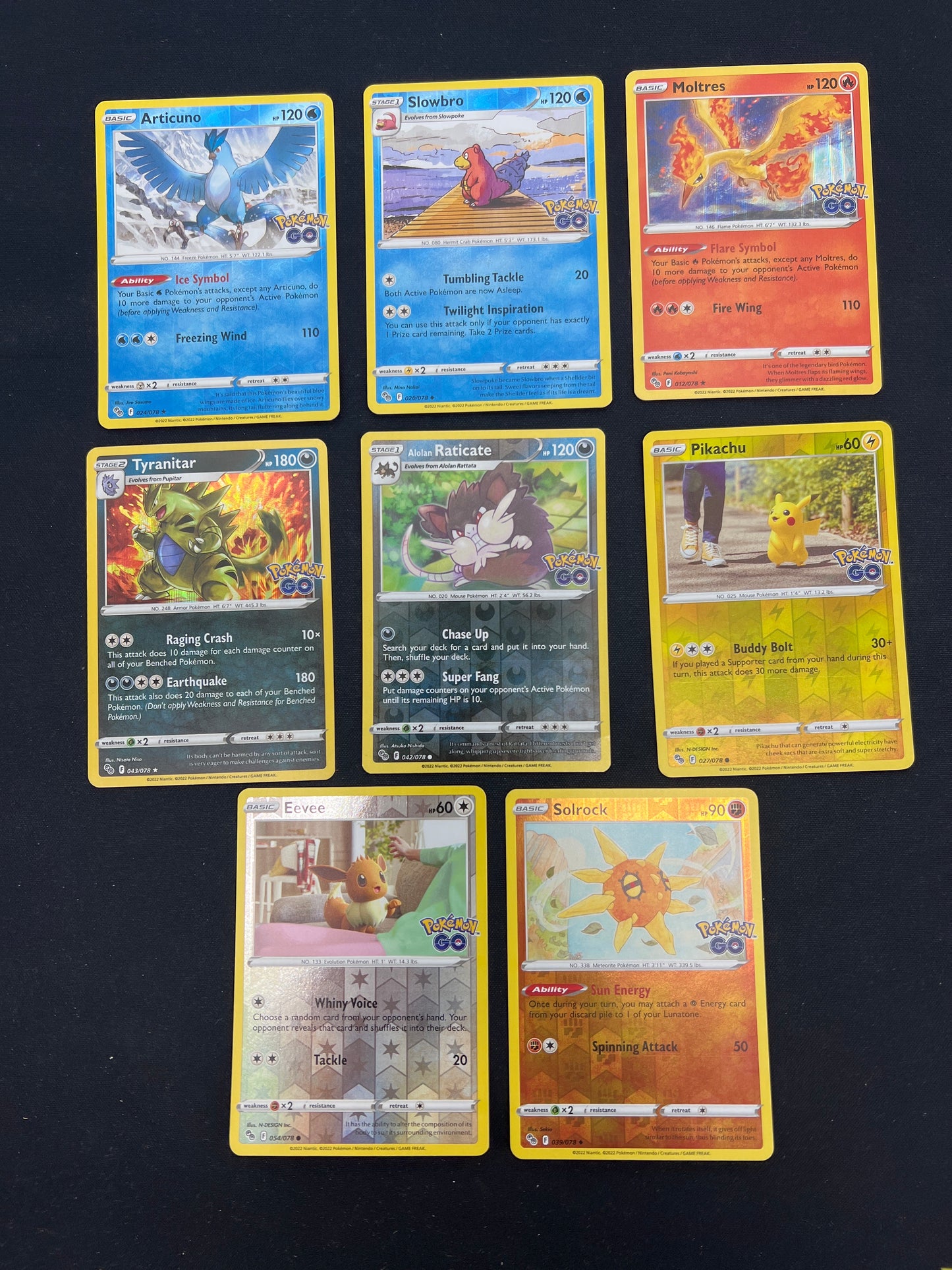 Auction Lot 96: Pokemon Cards Lot of 8 Assorted Pokemon GO Stamped SWSH Conditions Vary
