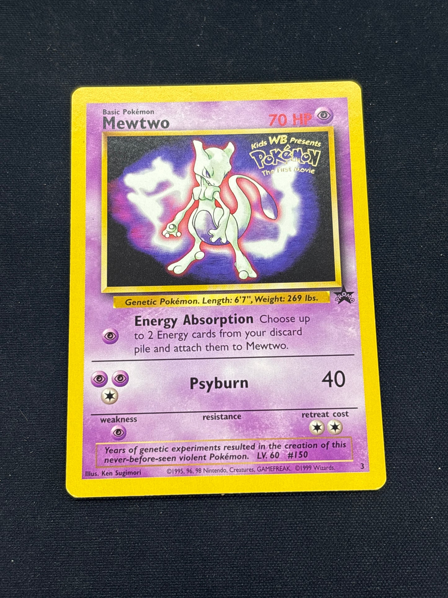 Auction Lot 200: Pokemon Card Mewtwo The First Movie WOTC Black Star Promo Conditions Vary