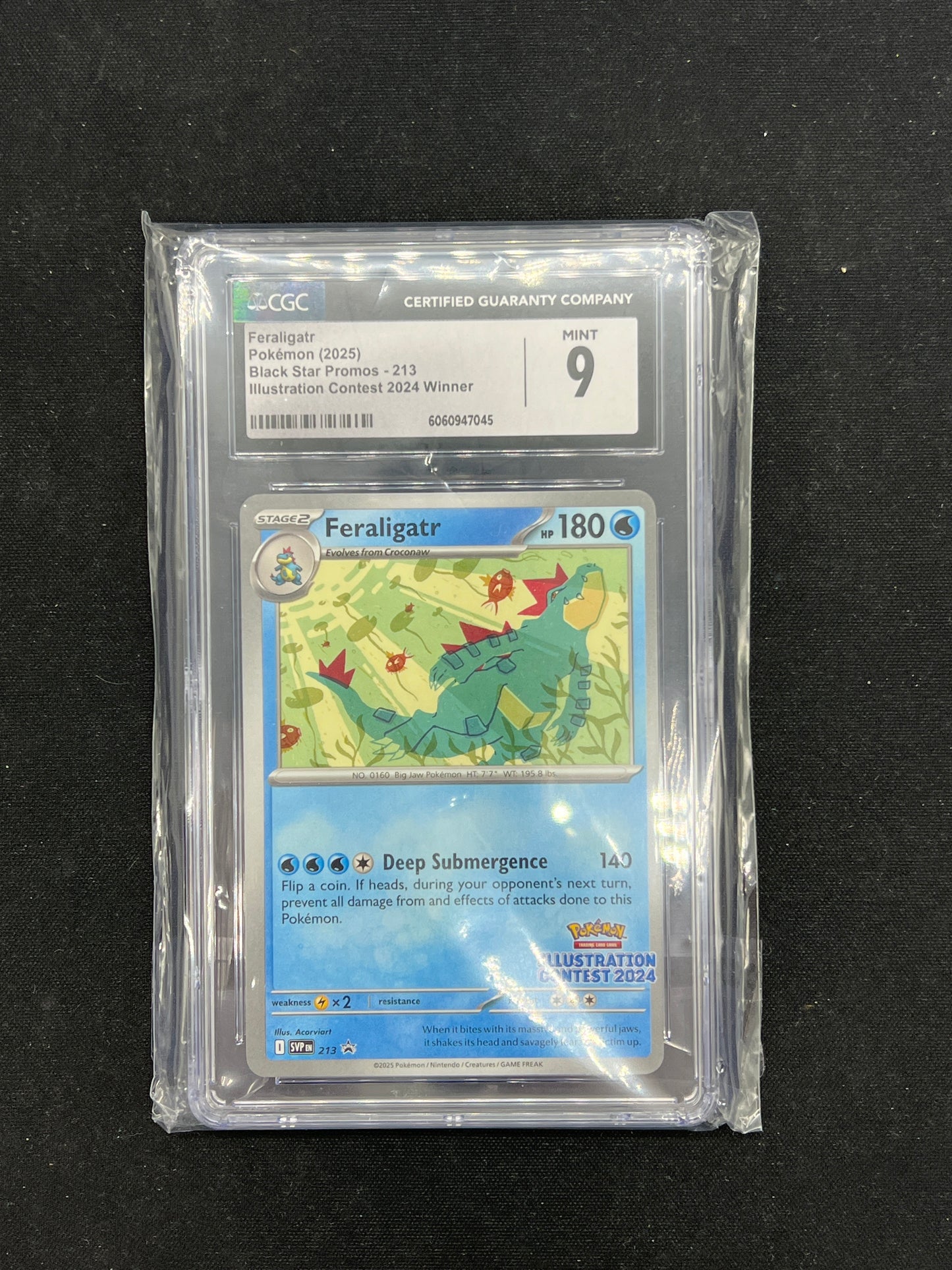 Auction Lot 128: Pokemon Cards Graded CGC 9 Feraligatr 2024 Illustrator Contest