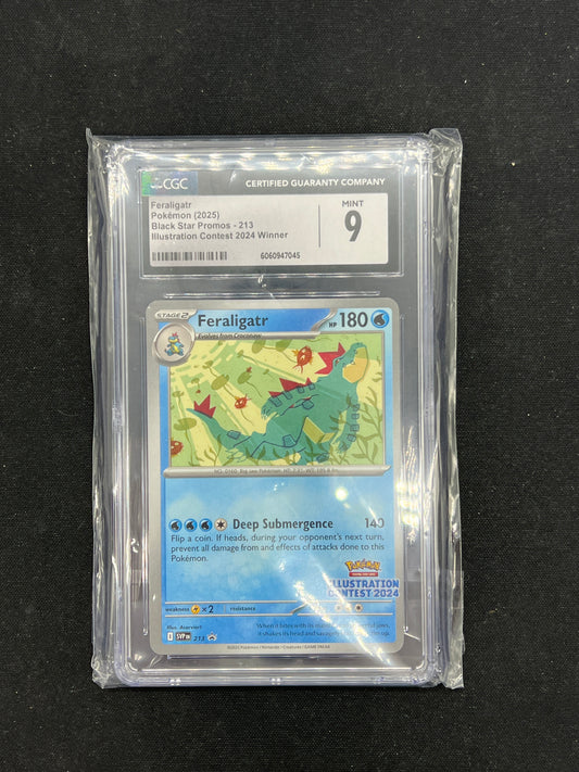 Auction Lot 128: Pokemon Cards Graded CGC 9 Feraligatr 2024 Illustrator Contest