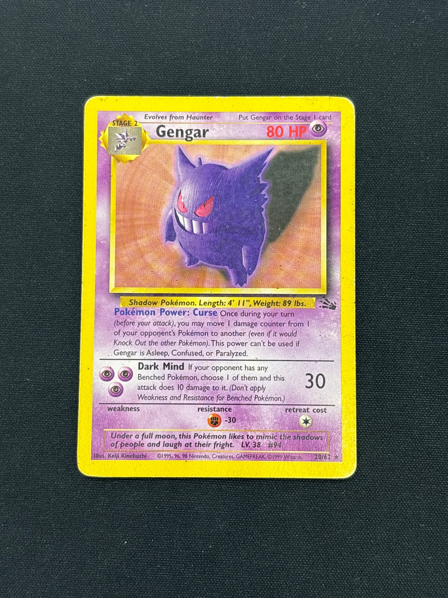 Auction Lot 269: Pokemon Cards Gengar Rare Fossil Conditions Vary