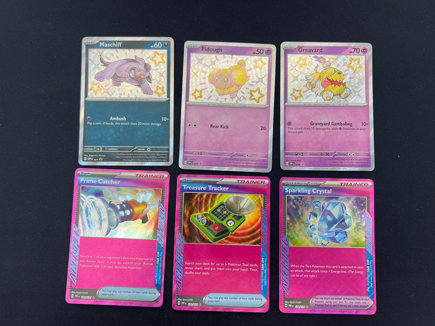 Auction Lot 372: Pokemon Cards Lot of 6 SV Era Baby Shiny and Ace Specs Conditions Vary