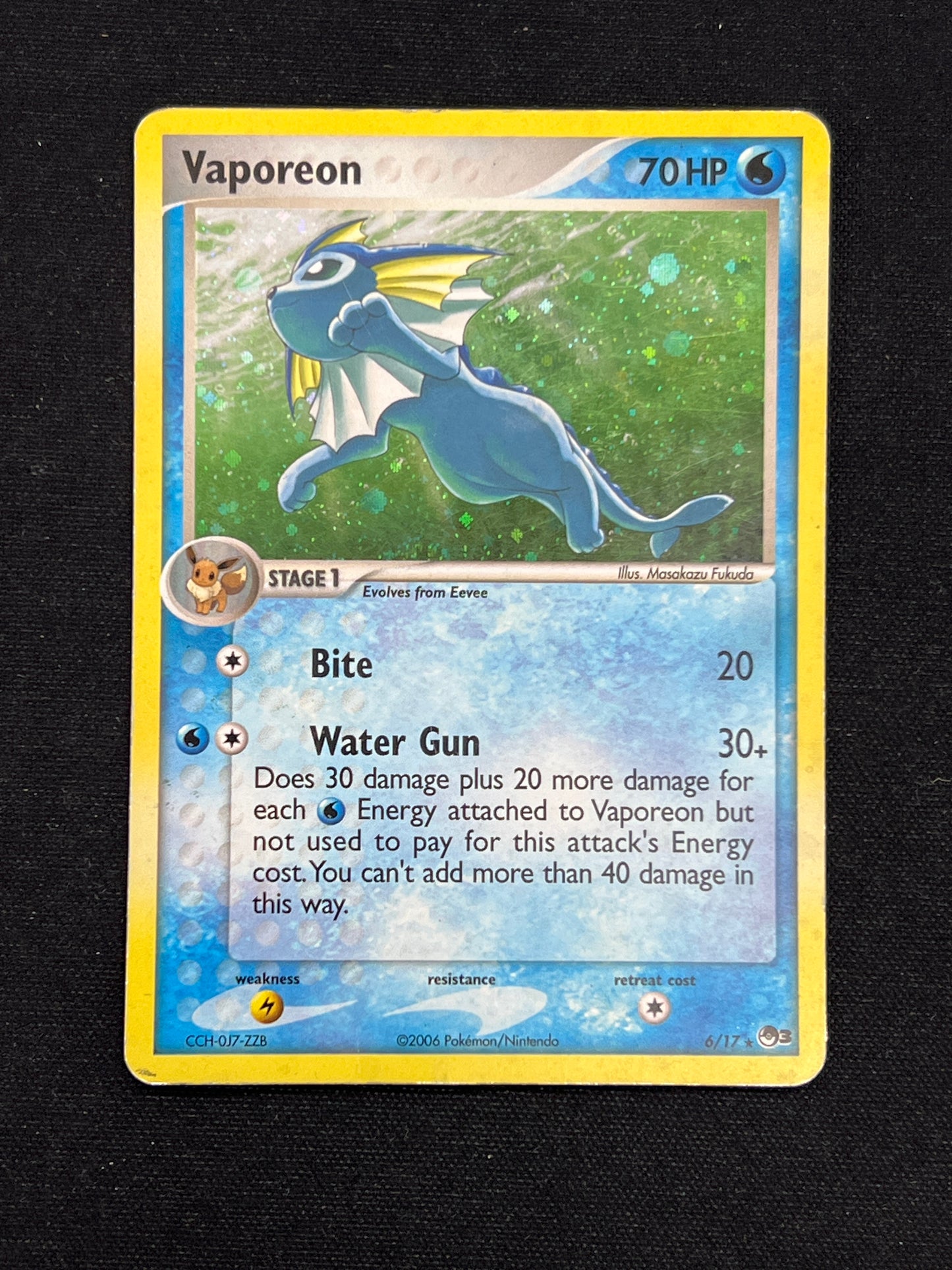 Auction Lot 453: Pokemon Cards Vaporeon Holo Pop Series 3 Conditions Vary