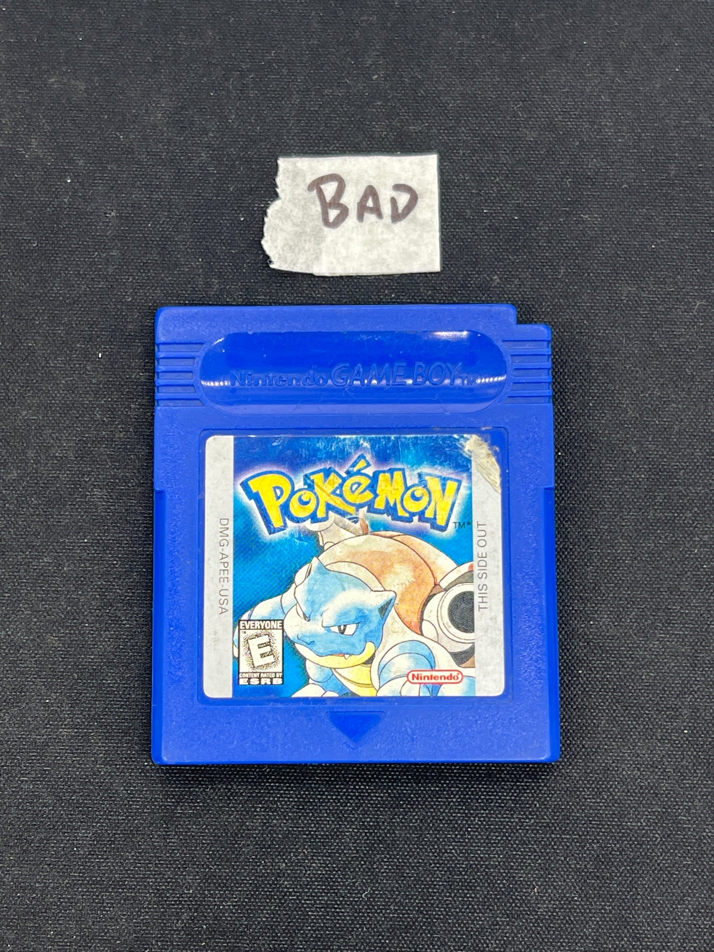Auction Lot 222: Gameboy Video Game Pokemon Blue Authentic Broken Doesnt Save