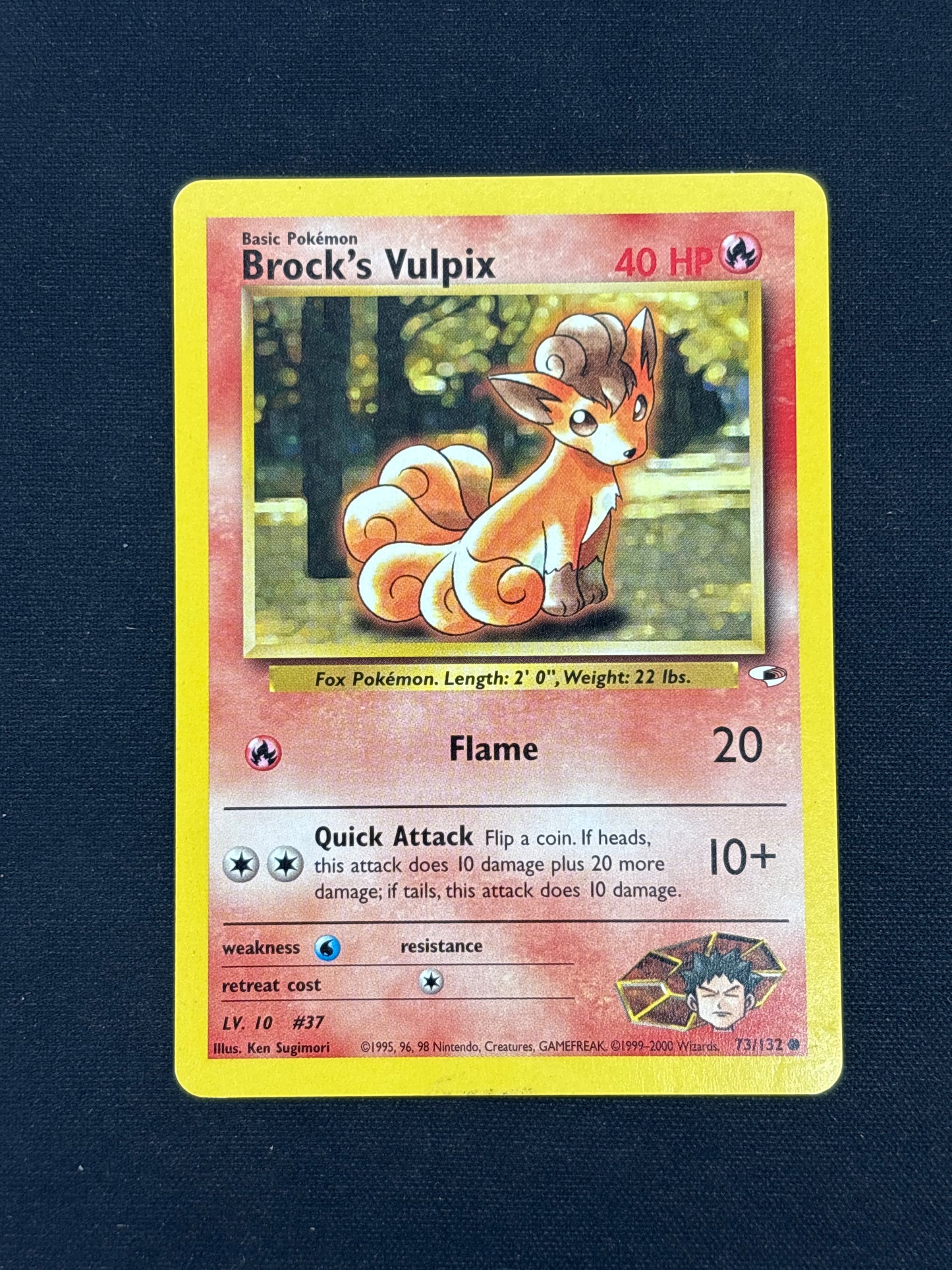 Auction Lot 141: Pokemon Card Brock's Vulpix Gym Heroes Conditions Vary