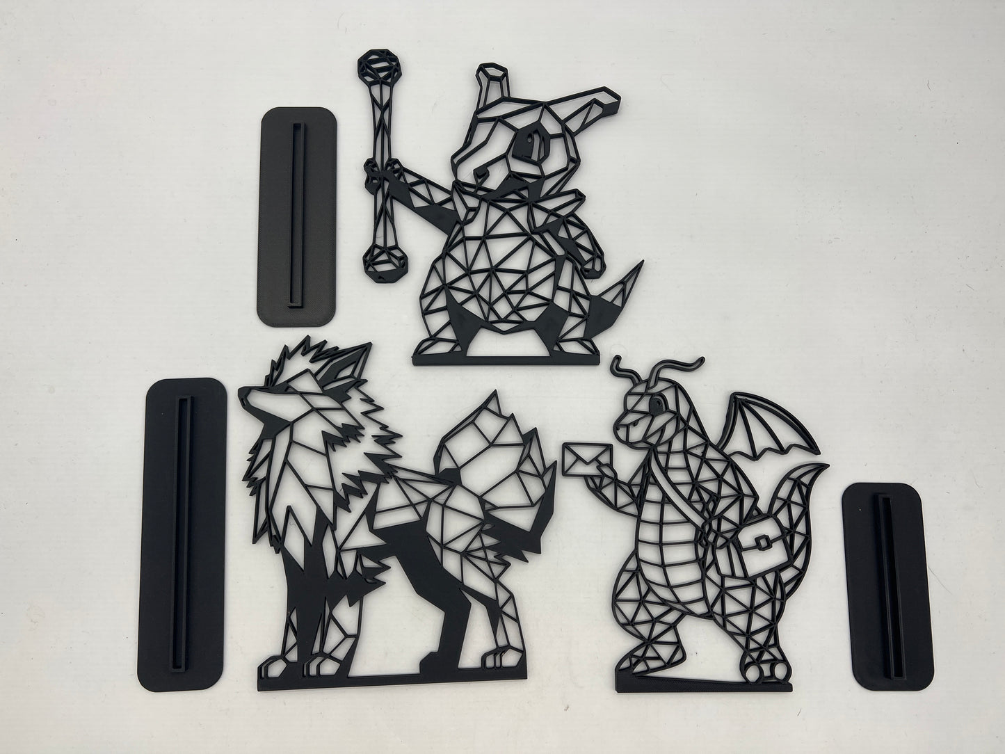 Auction Lot 8: Assorted Lot of 3 CUSTOM Pokemon Stencil 3D printed Dragonite Cubone Arcanine