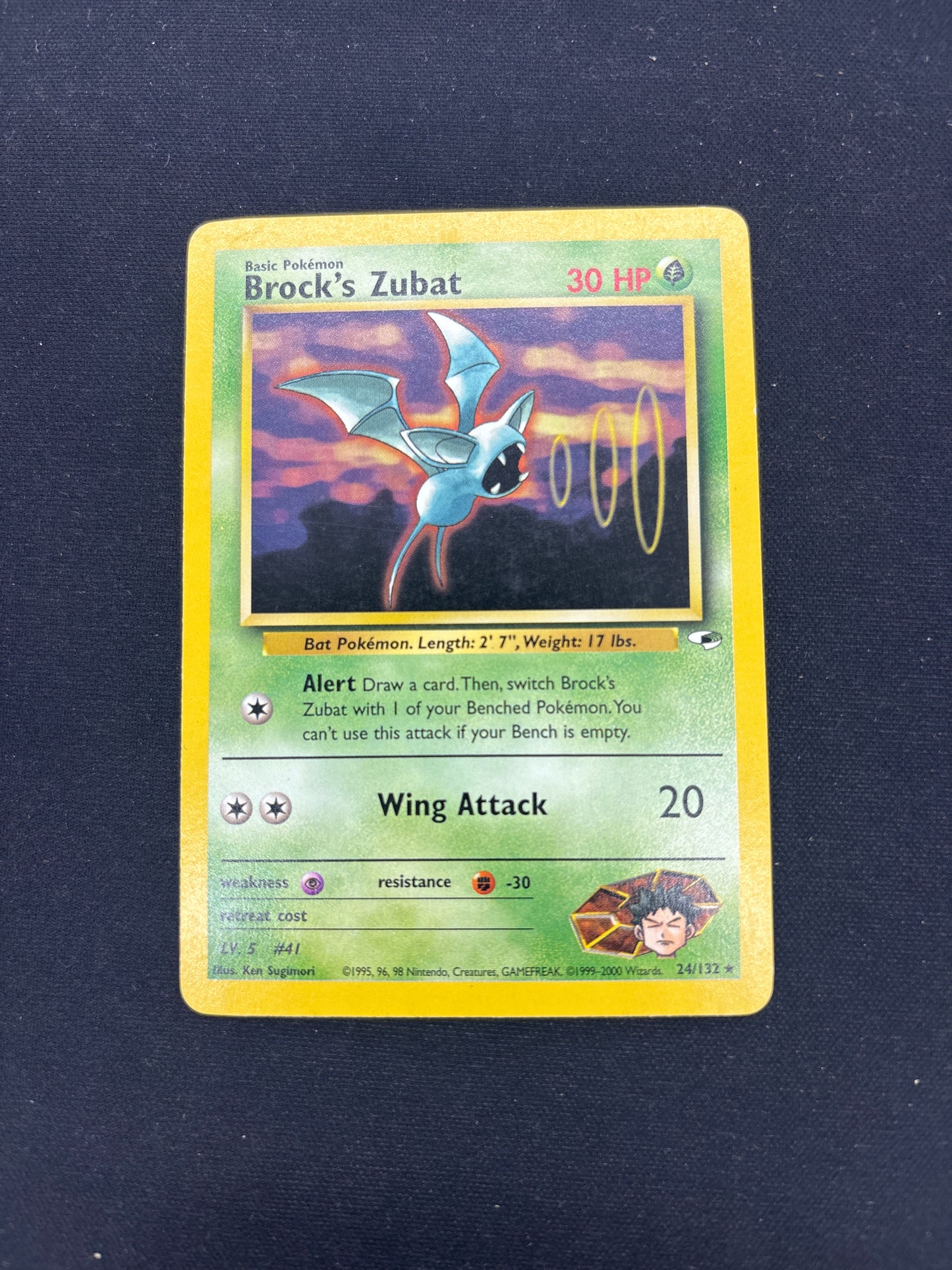 Auction Lot 164: Pokemon Card Brock's Zubat Gym Heroes Conditions Vary