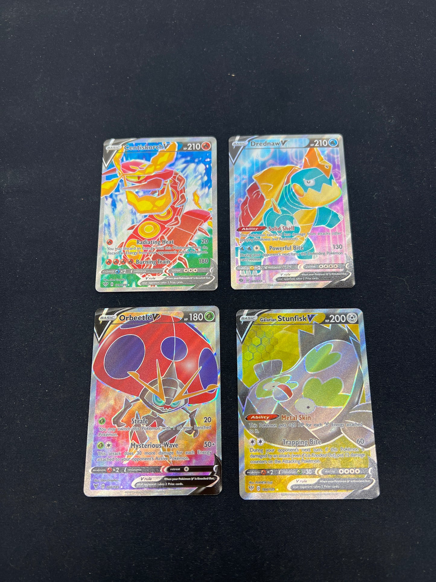 Auction Lot 25: Pokemon Cards Assorted Lot of 4 Full Art V's Conditions Vary