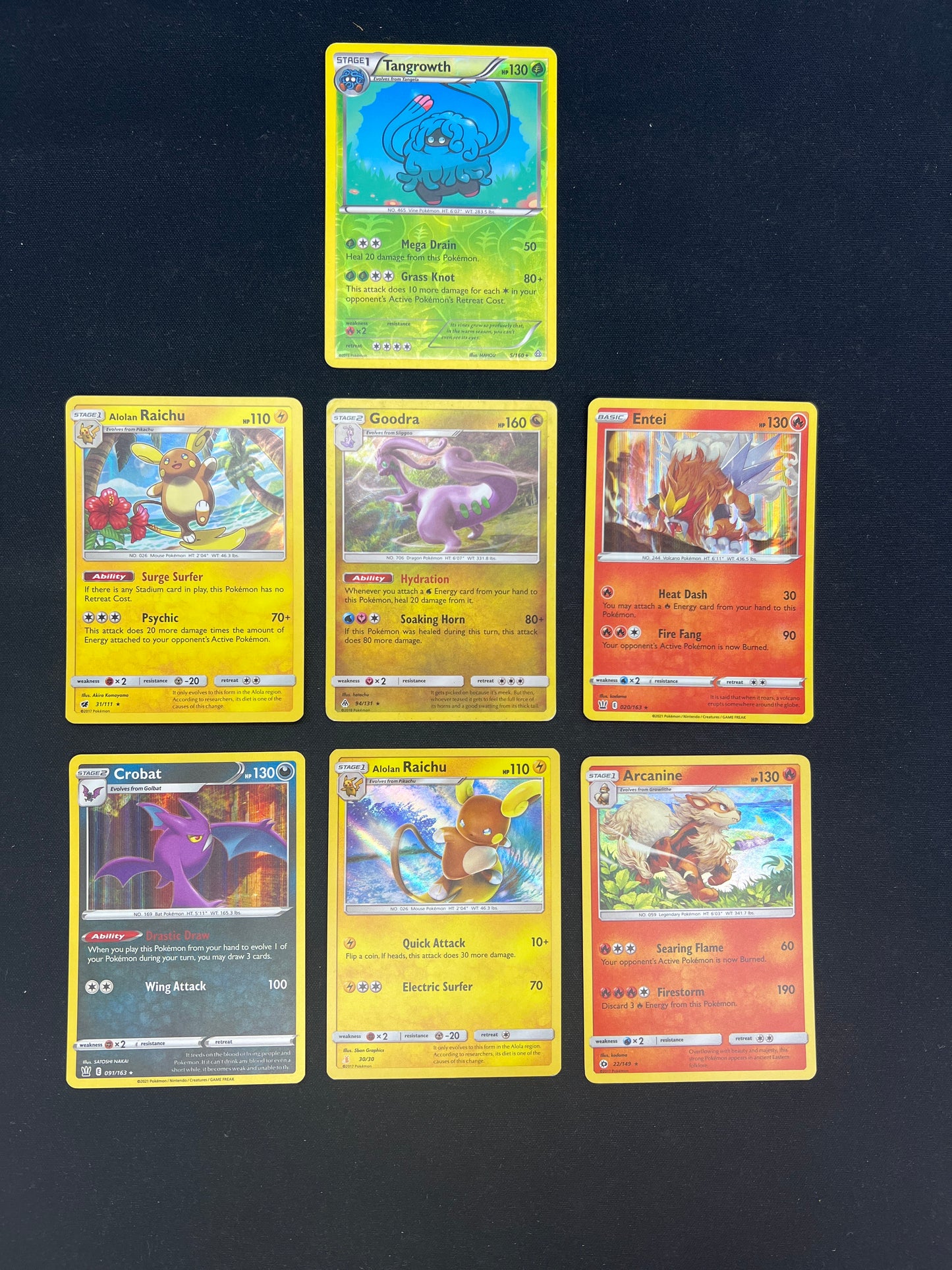Auction Lot 242: Pokemon Cards Lot of 7 XY and SM Era Holo Rares Conditions Vary
