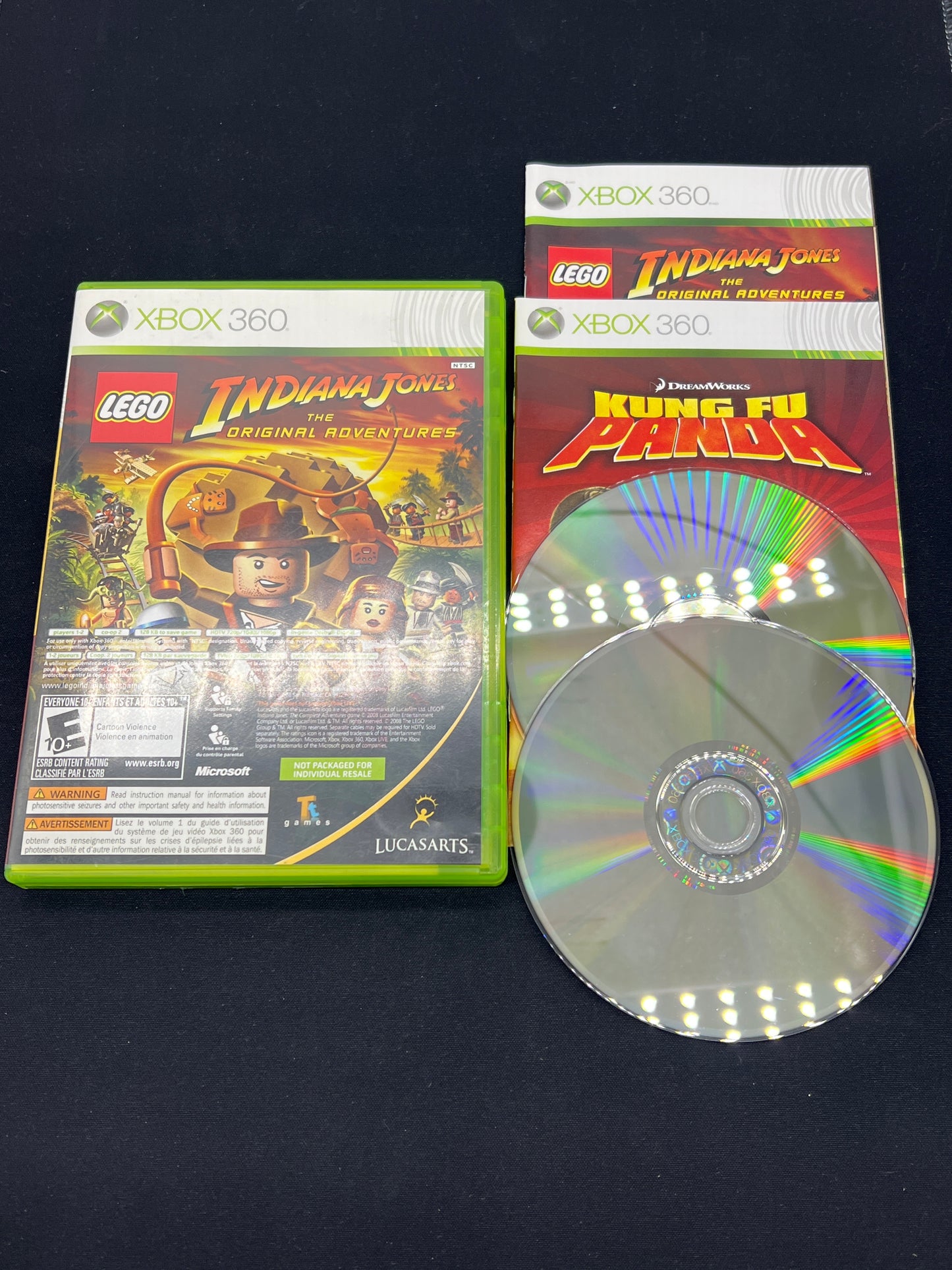 Auction Lot 162: XBOX 360 Video Game Lego Indiana Jones & Kung Fu Panda CIB