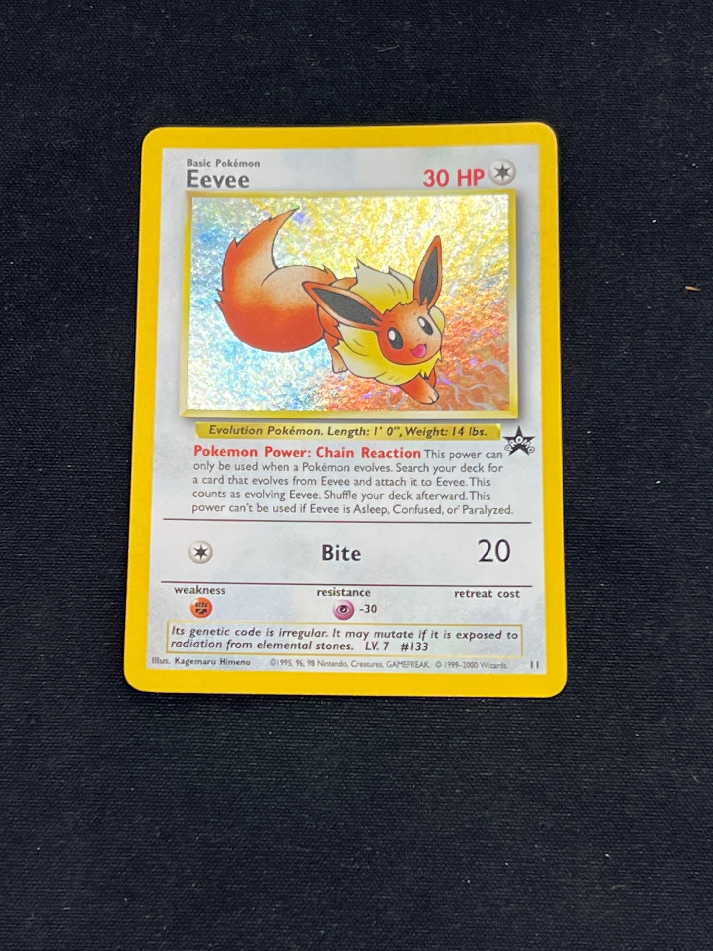 Auction Lot 265: Pokemon Cards Eevee WOTC Black Star Promo Holo Condition Vary