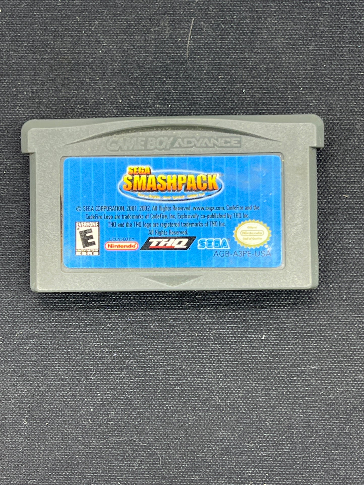 Auction Lot 91: Gameboy Advance Sega Smashpack Cartridge Only
