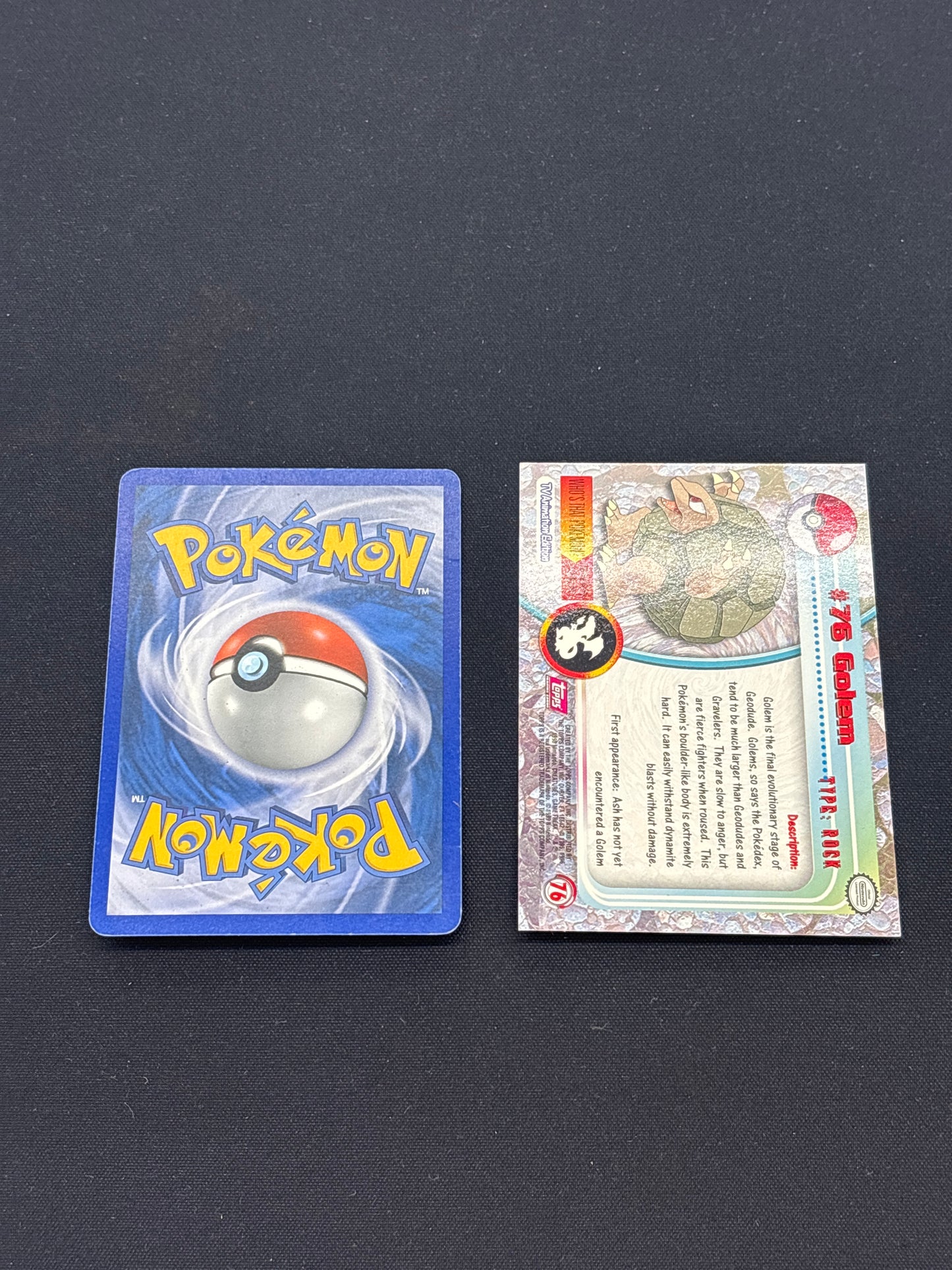 Auction Lot 153: Pokemon Cards Topps Golem Lot of 2 Holo Rare Topps Common Conditions Vary