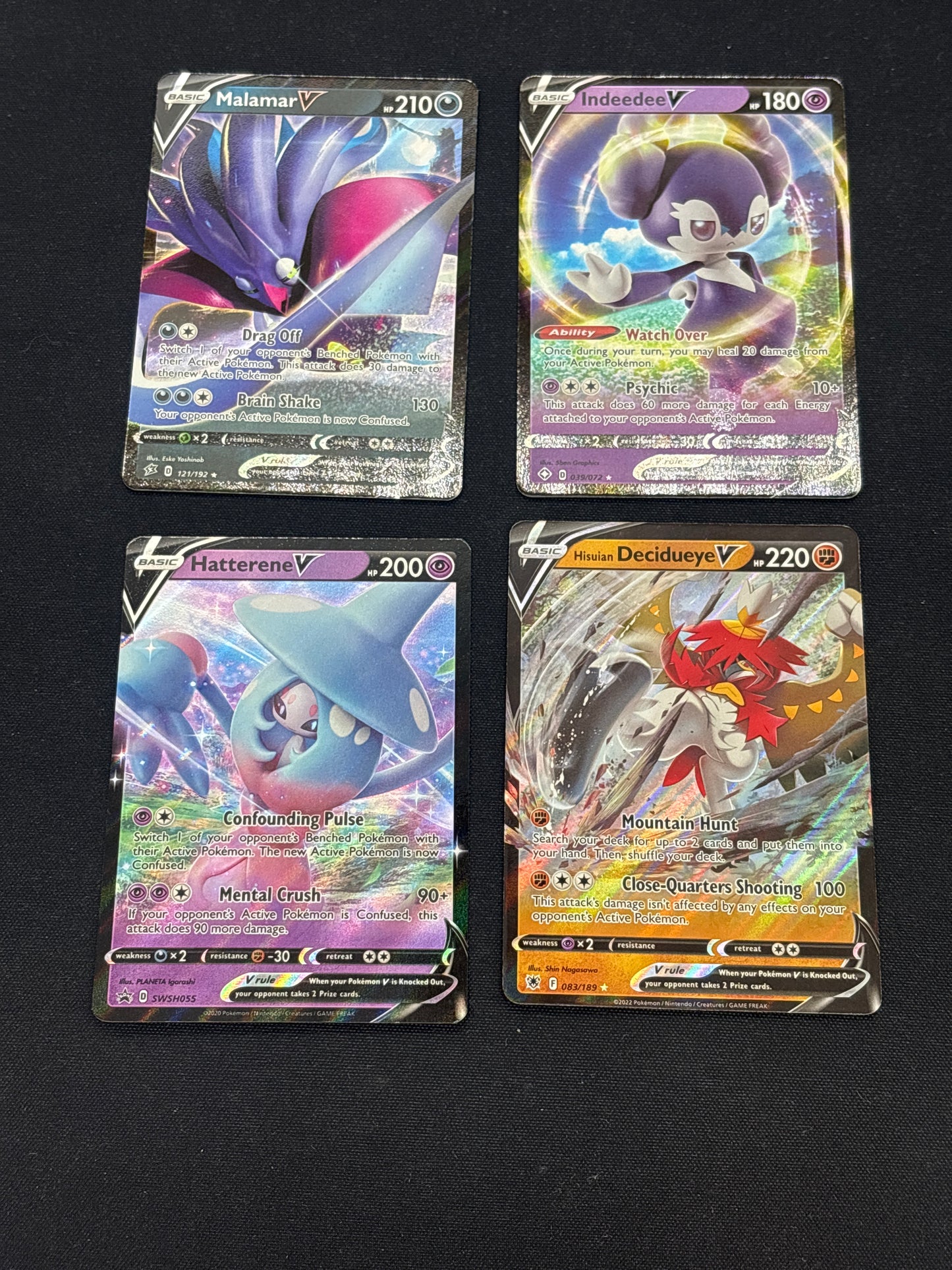 Auction Lot 143: Pokemon Cards Lot of 4 Assorted V Full Arts Condition Vary