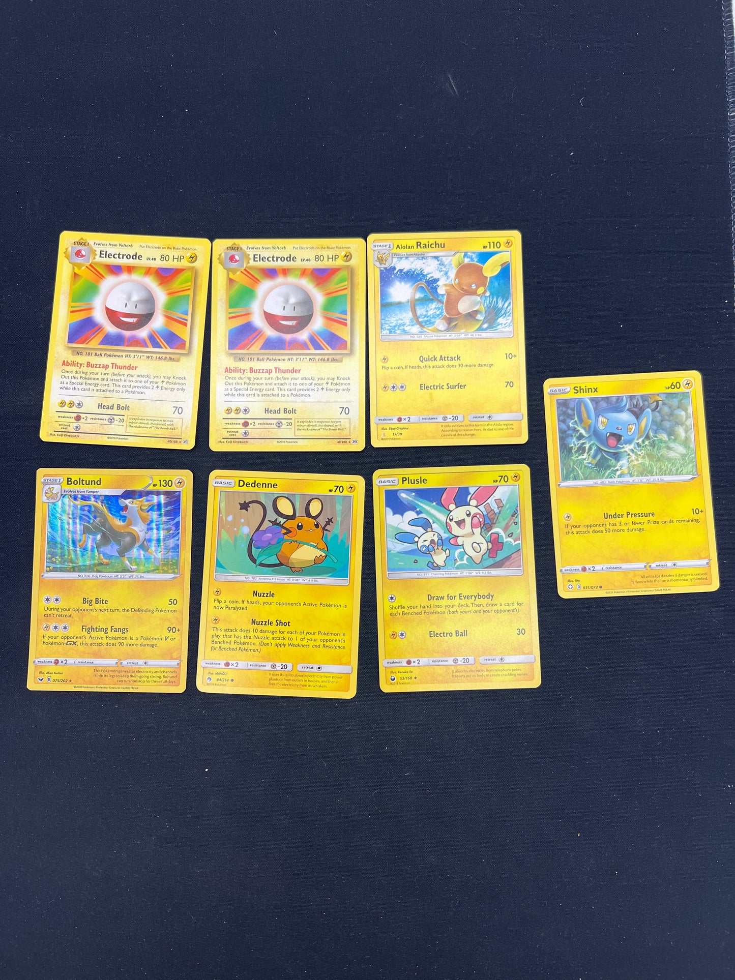 Auction Lot 263: Pokemon Cards Electric Pokemon Card Lot Conditions Vary