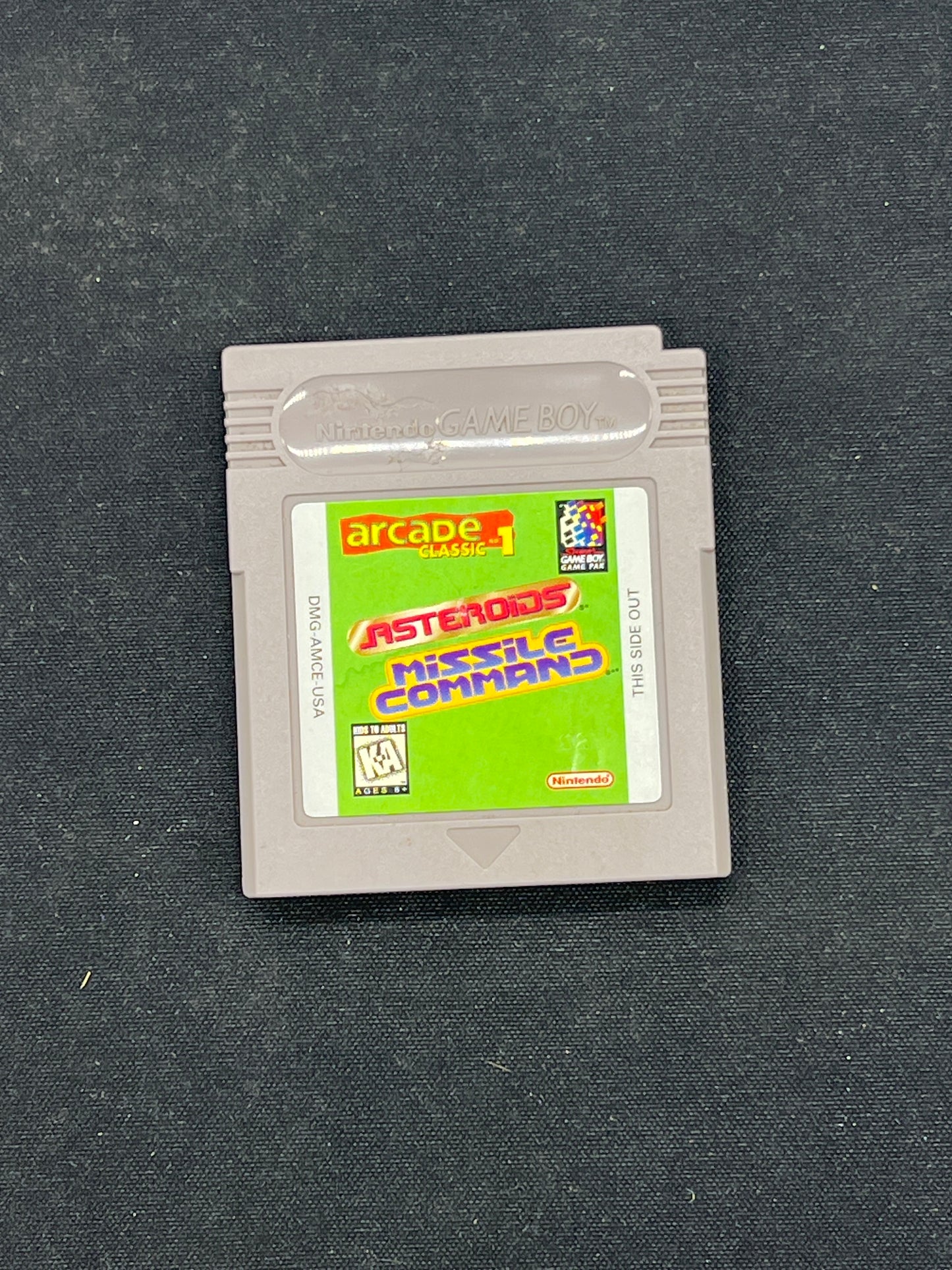 Auction Lot 216: Gameboy Asteroids Missile Command Cartridge Only