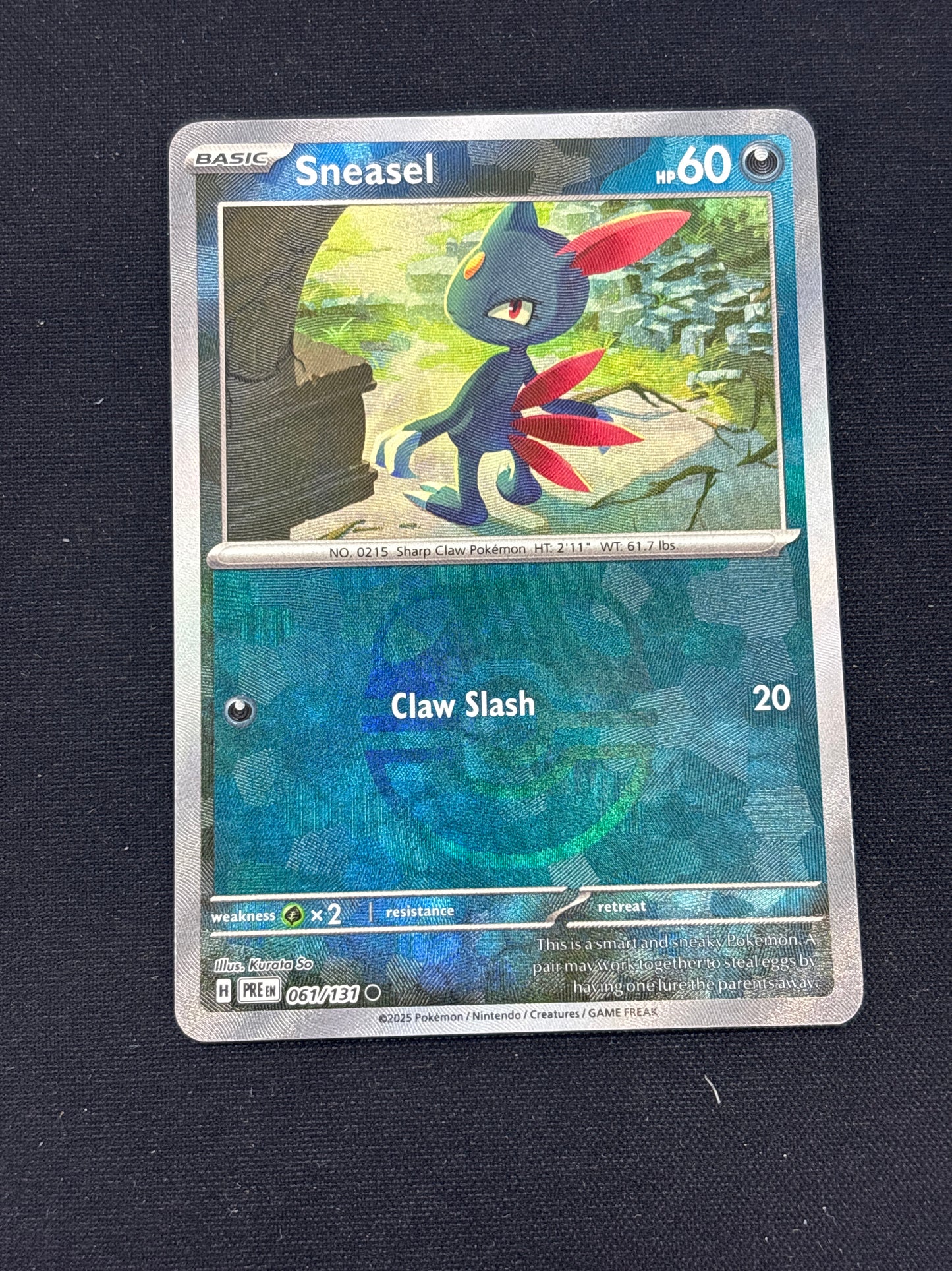 Auction Lot 77: Pokemon Cards Sneasel Masterball Holo Prismatic Evolutions Condition Vary