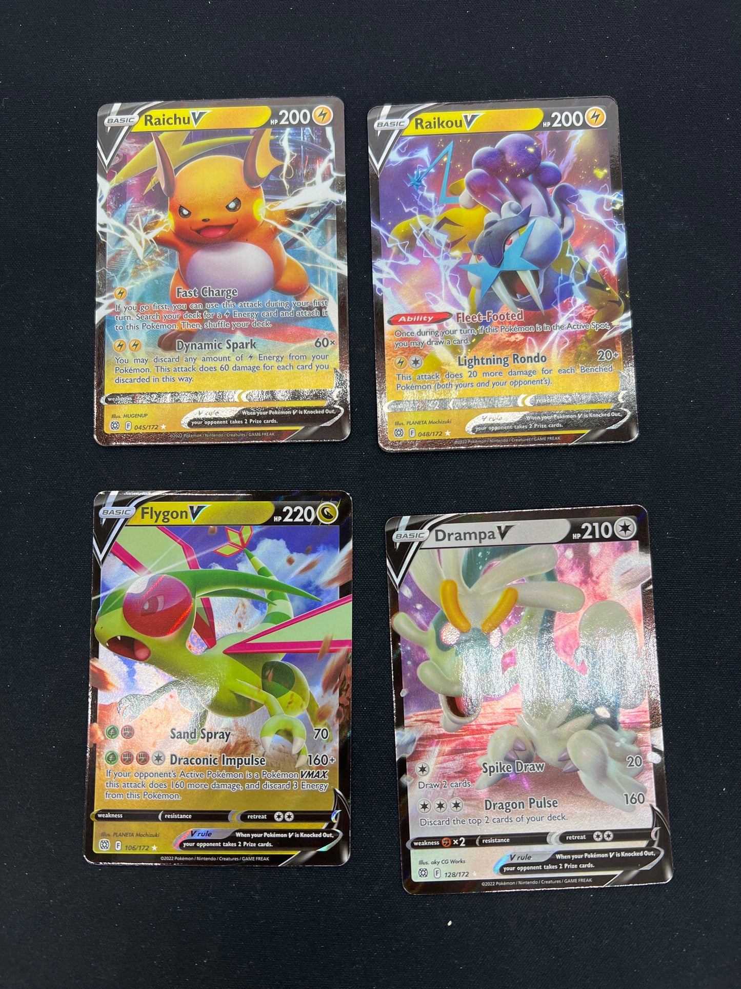 Auction Lot 302: Pokemon Cards Assorted Lot of 4 Full Art V's Conditions Vary