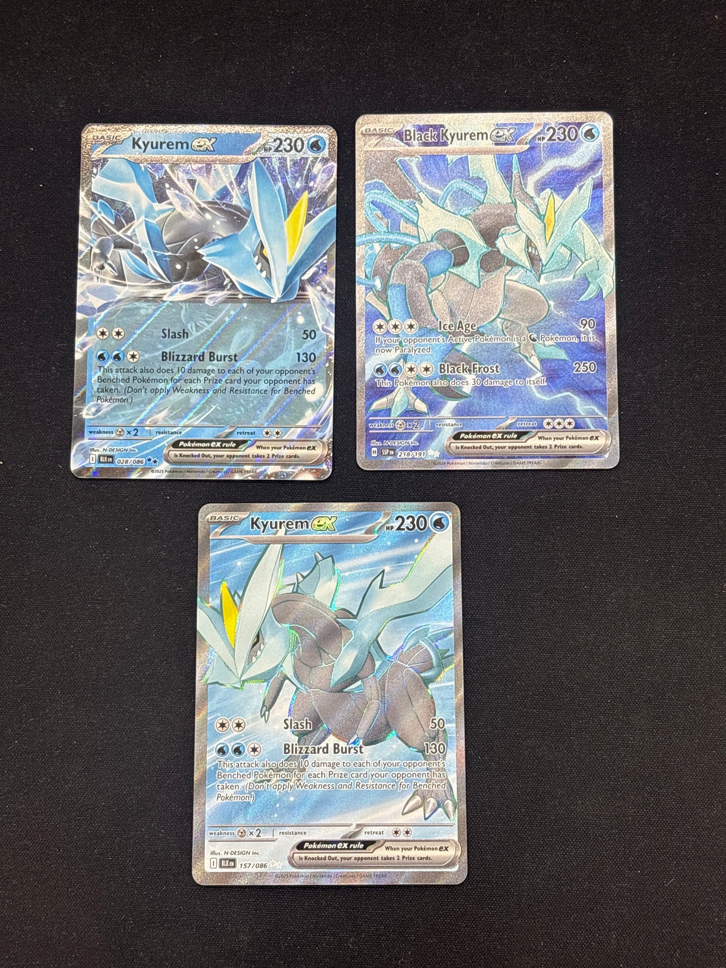 Auction Lot 64: Pokemon Cards Lot of 3 Kyurem EX Cards Conditions Vary