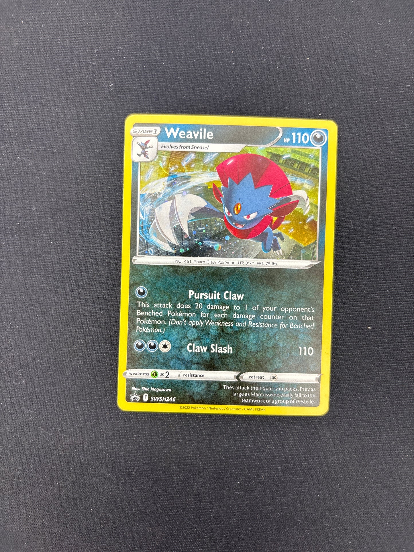 Auction Lot 290: Pokemon Cards Weavile Holo Promo Condition Vary