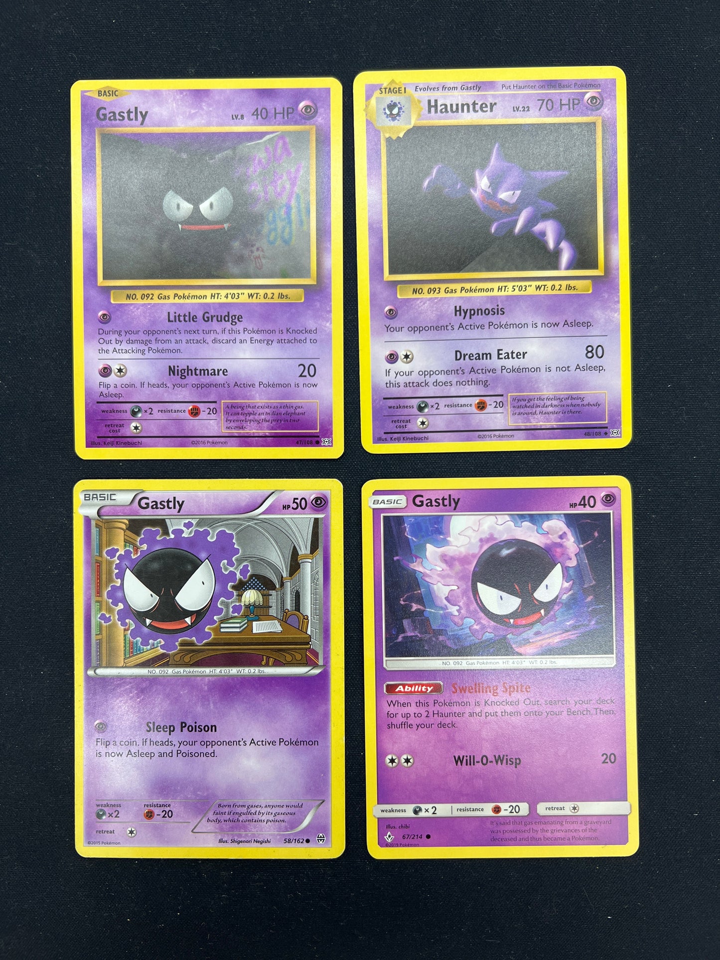 Auction Lot 192: Pokemon Cards Gastly Evolution Line Commons Uncommons Conditions Vary