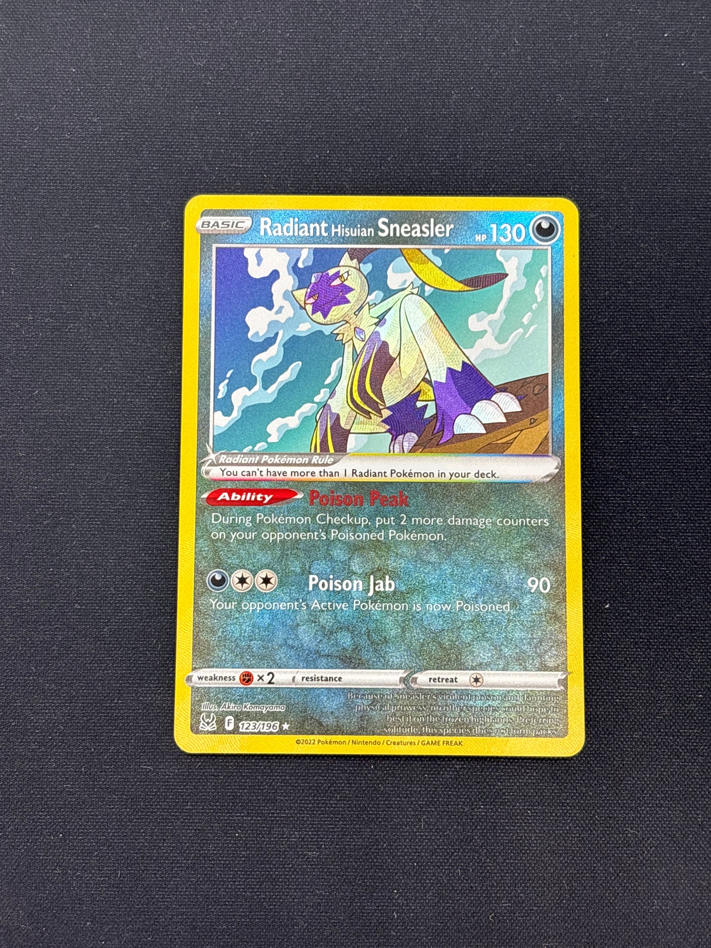 Auction Lot 295: Pokemon Astral Radiance Radiant Hisuian Sneasler Conditions Vary