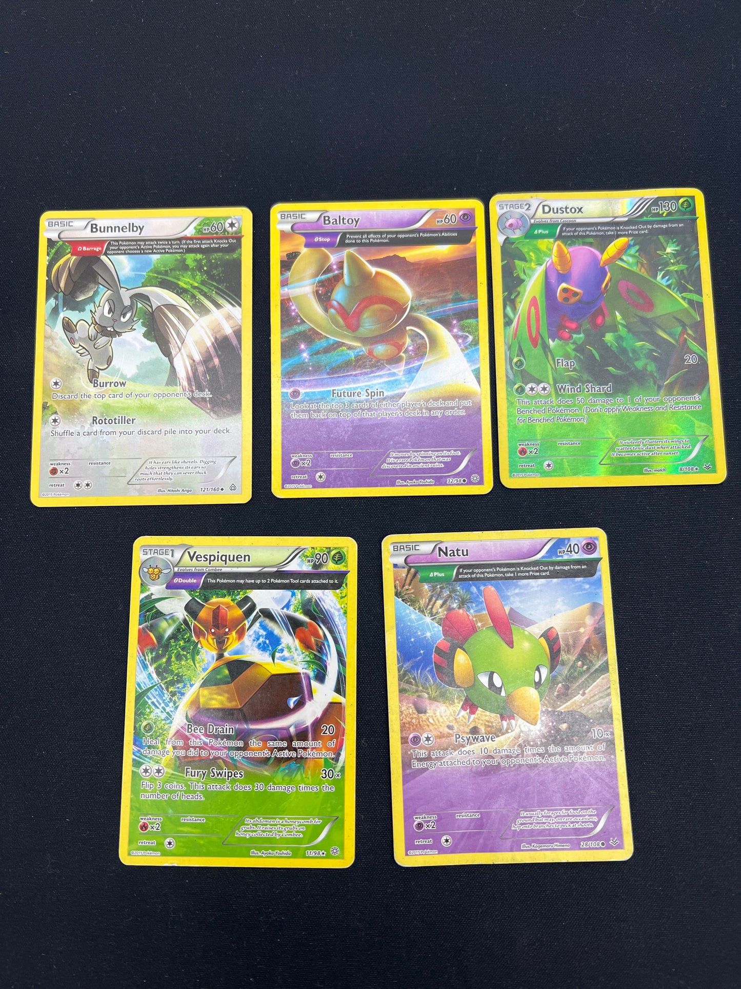 Auction Lot 221: Pokemon Cards Assorted Lot of 5 XY Full Art Uncommons Conditions Vary Lot 1