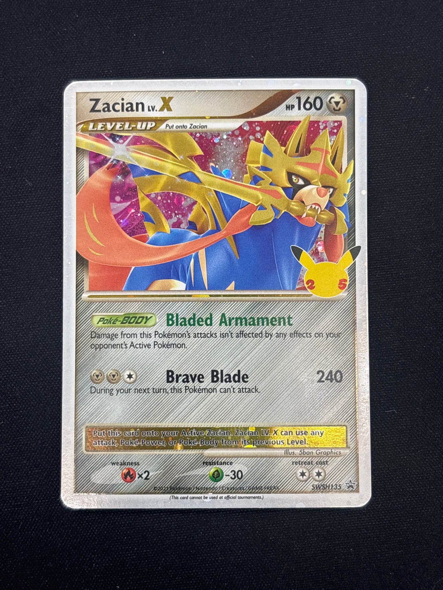 Auction Lot 225: Zacian Lv.X Celebrations Card Conditions Vary