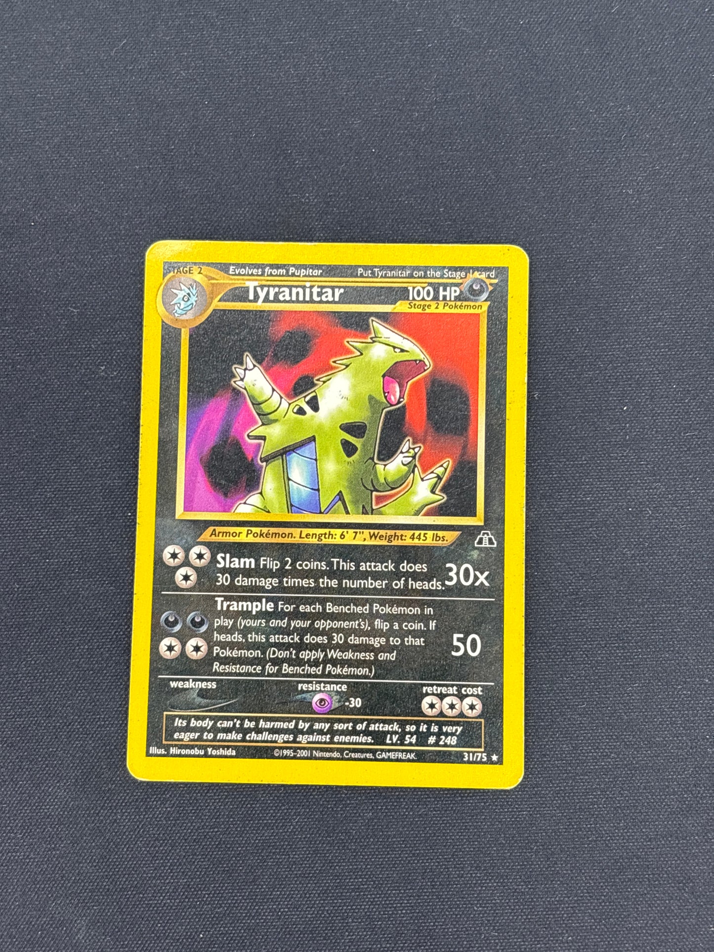 Auction Lot 83: Tyranitar Non Holo Pokemon Neo Discovery Card Conditions Vary