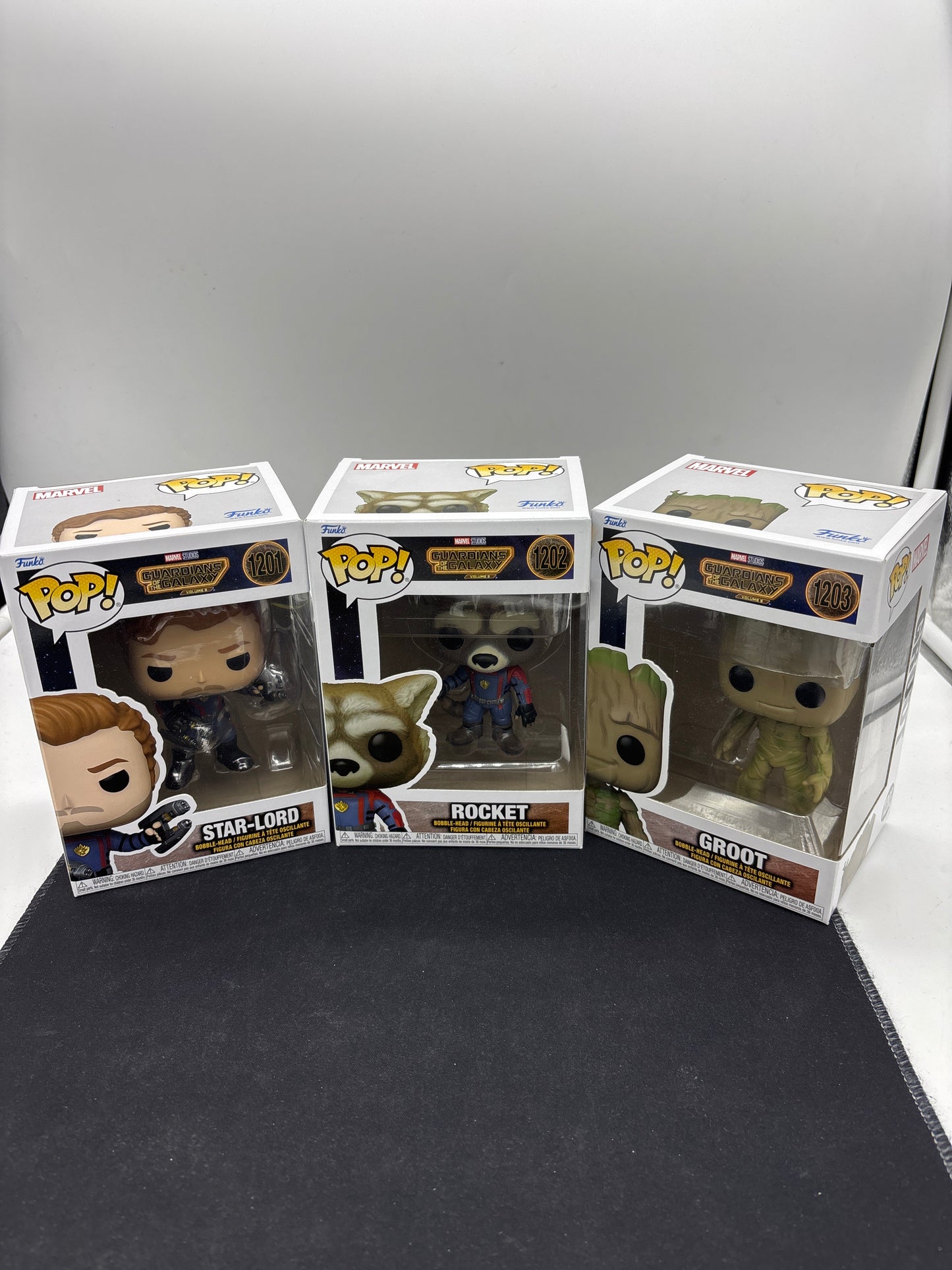 Auction Lot 60: POP Funko Guardians of the Galaxy 1201 1202 1203 Figures