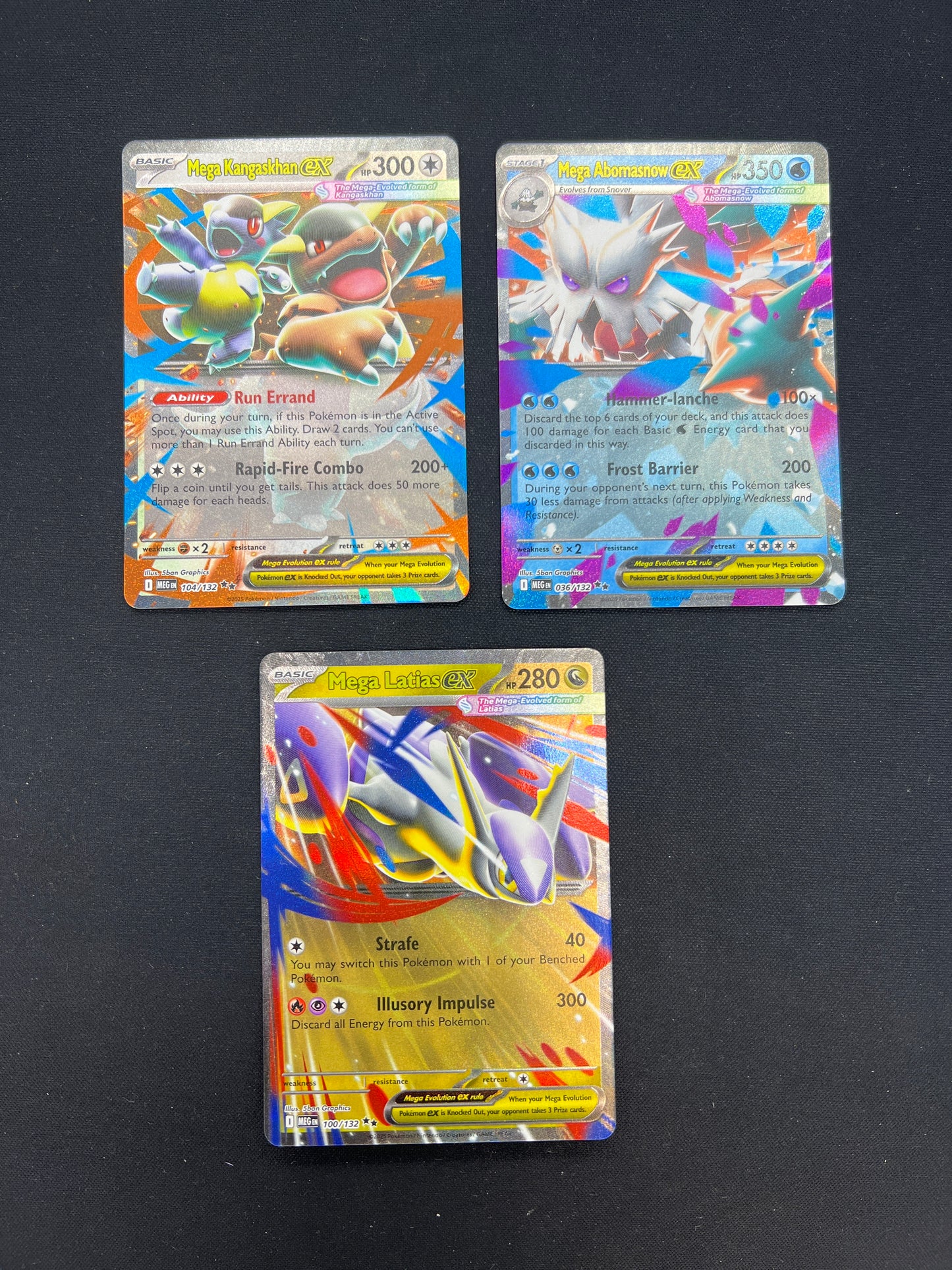 Auction Lot 233: Pokemon Cards Lot of 3 Assorted Mega EX Mega Evolutions Conditions Vary