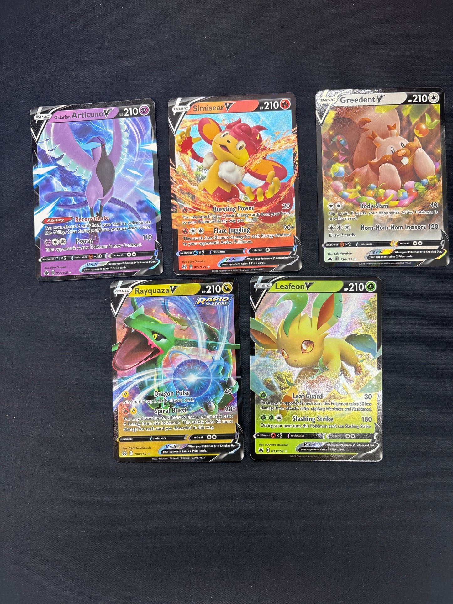 Auction Lot 261: Pokemon Cards Lot of 5 Assorted V Ultra Rares SWSH Conditions Vary