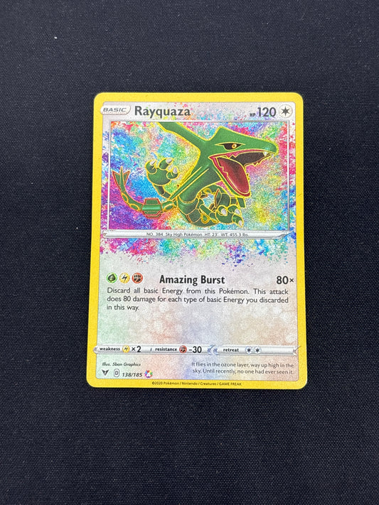 Auction Lot 352: Pokemon Cards Rayquaza Amazing Rare Vivid Voltage Condition Vary