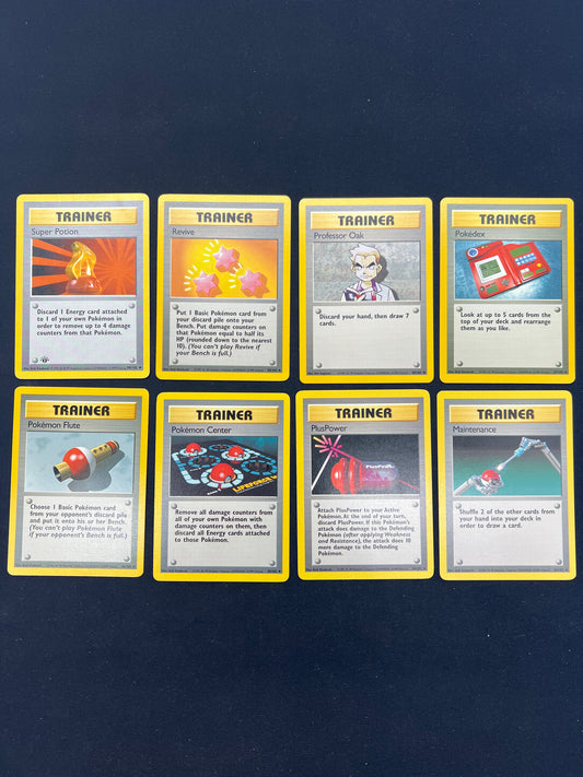 Auction Lot 318: Pokemon Cards Lot of 8 Assorted Trainer Base Set Conditions Vary