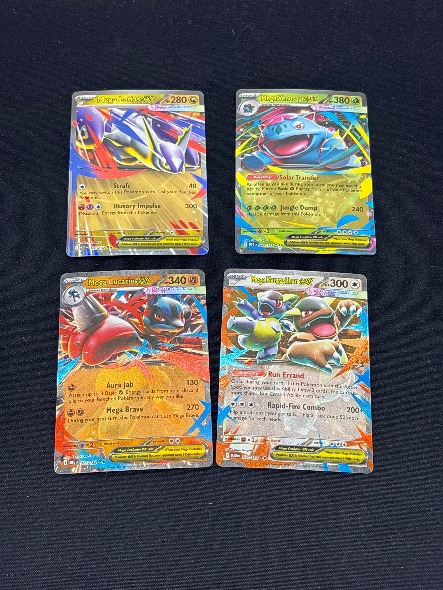 Auction Lot 79: Pokemon Cards Assorted Lot of 4 Mega Evolutions EXs Conditions Vary