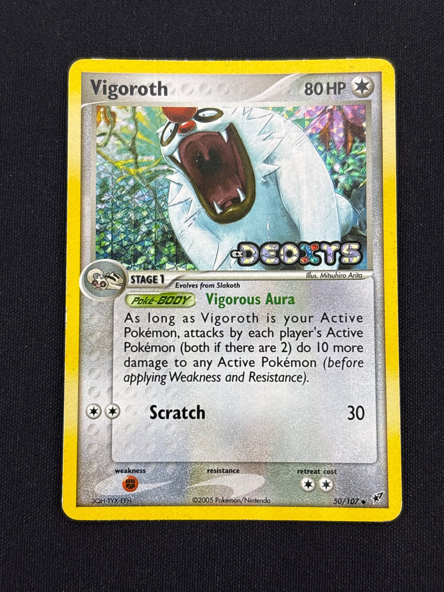 Auction Lot 33: Vigoroth Stamped Holo Pokemon EX Deoxys Card Conditions Vary