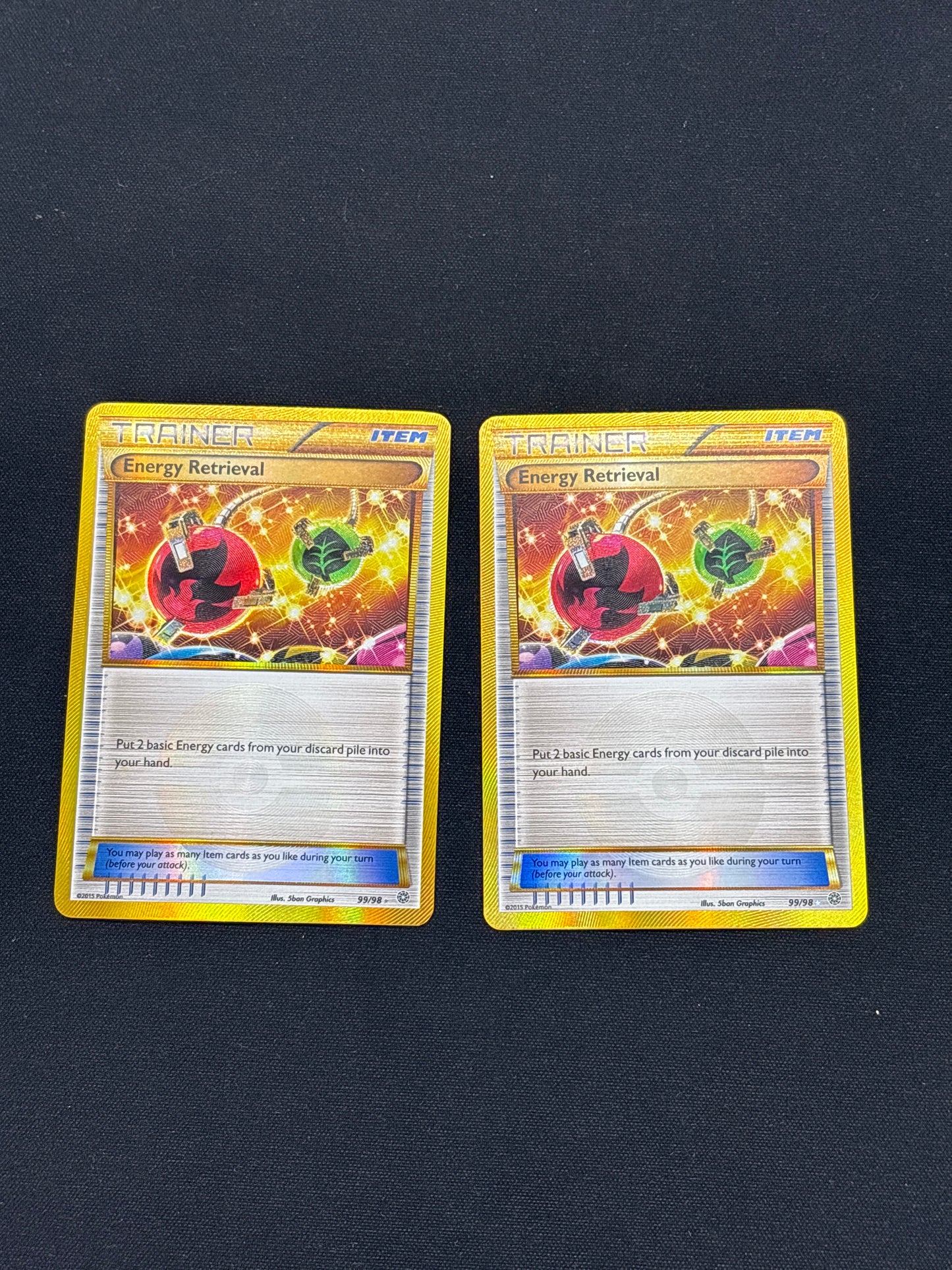 Auction Lot 55: Energy Retrieval Secret Rare Card Lot 2 Pokemon XY Steam Siege Conditions Vary