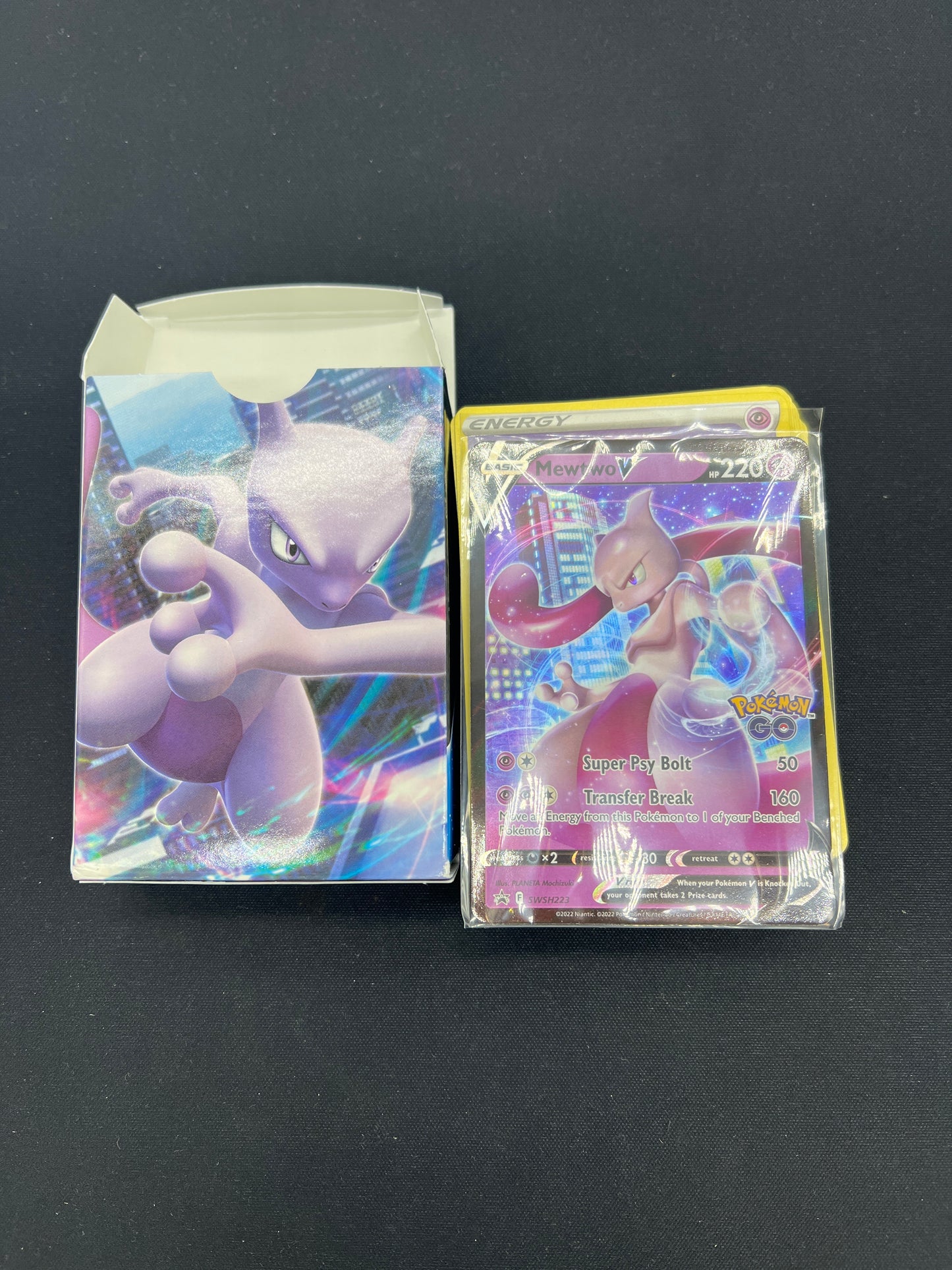 Auction Lot 202: Pokemon Go Battle Deck With Mewtwo V Stamped Promo Full Art Condition Vary