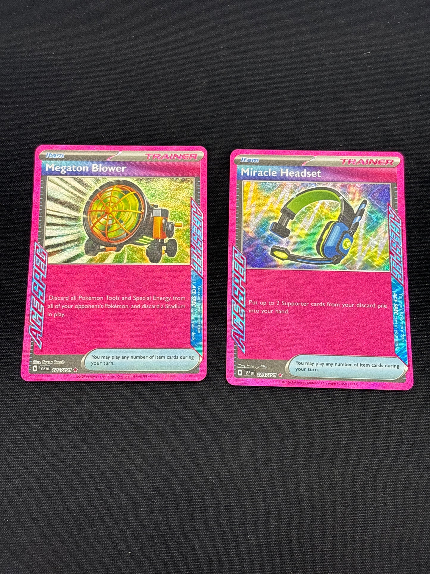 Auction Lot 337: Pokemon Cards Lot of 2 Ace Specs Surging Sparks Conditions Vary