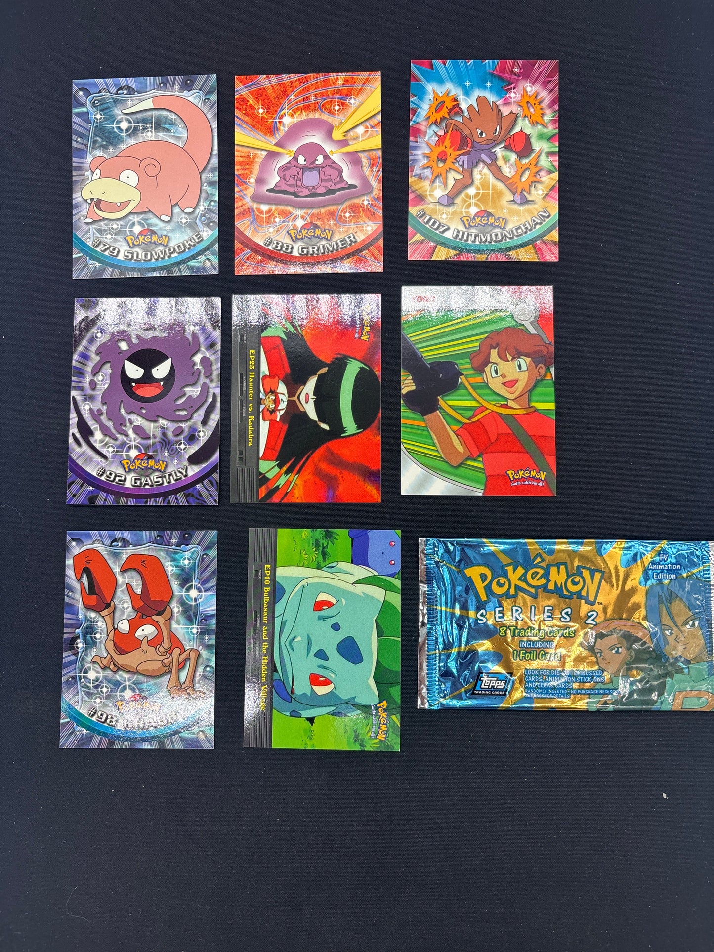 Auction Lot 225: Pokemon Cards Lot of 8 Topps 1999 Series 2 Conditions Vary